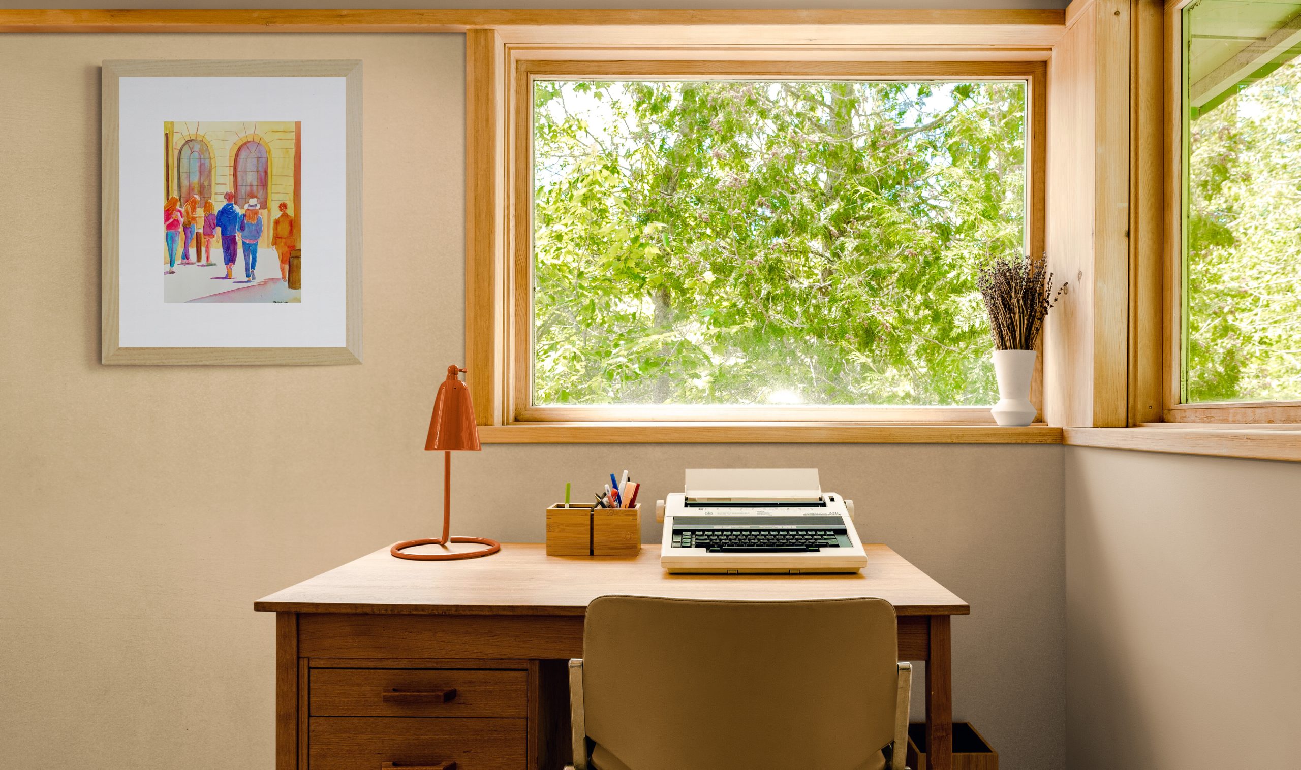 Bright Retro Style Home Office(5)