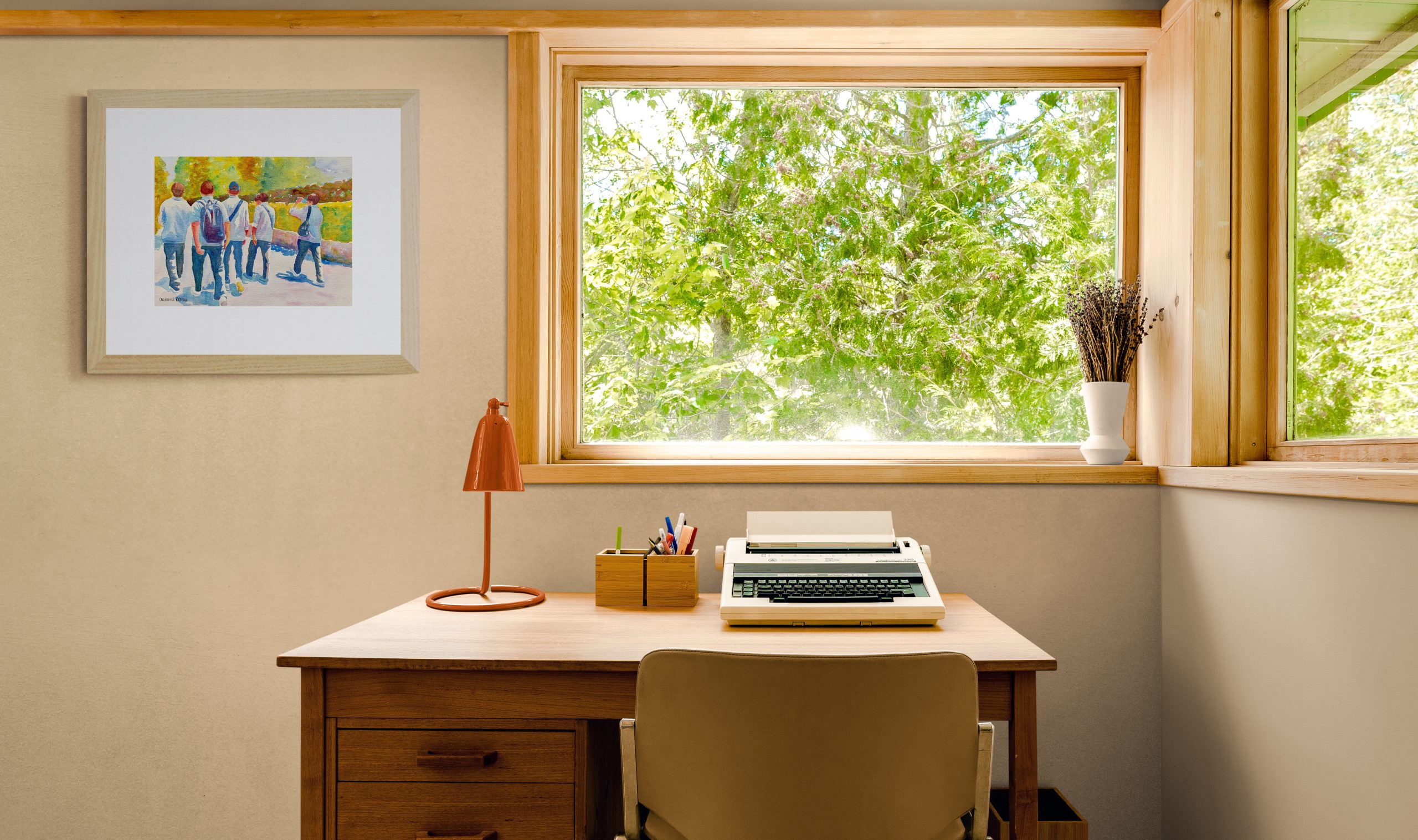 Bright Retro Style Home Office(6)