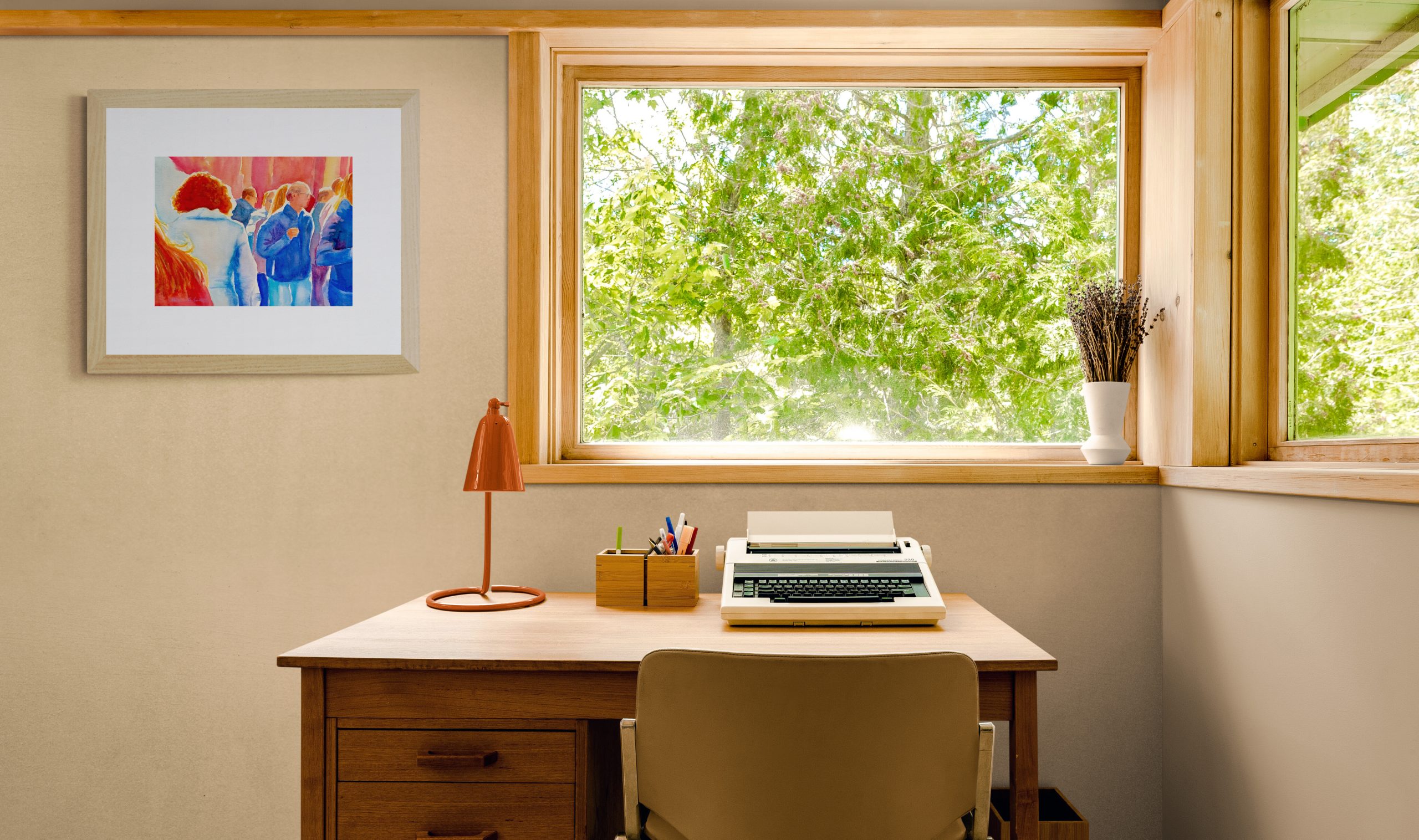 Bright Retro Style Home Office(7)