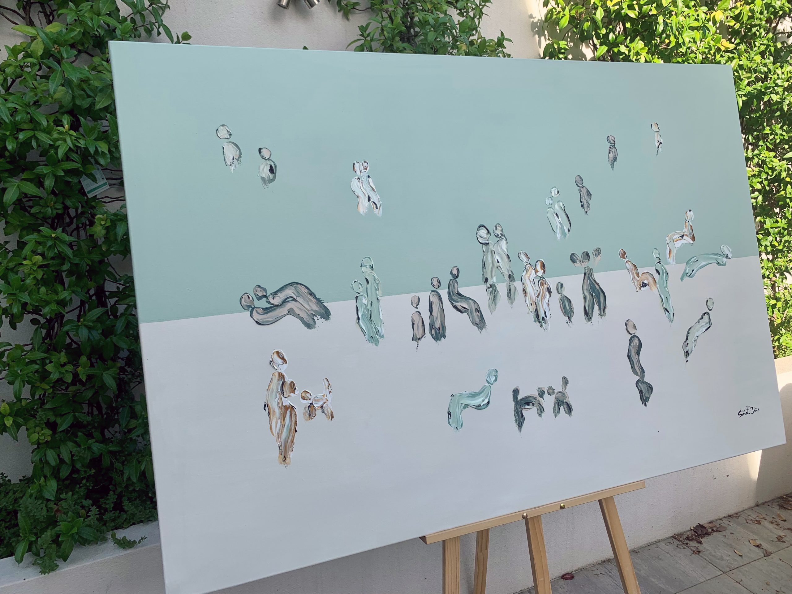 Green Nature Painting Abstract We Are One Xix Sarah Jane Artist