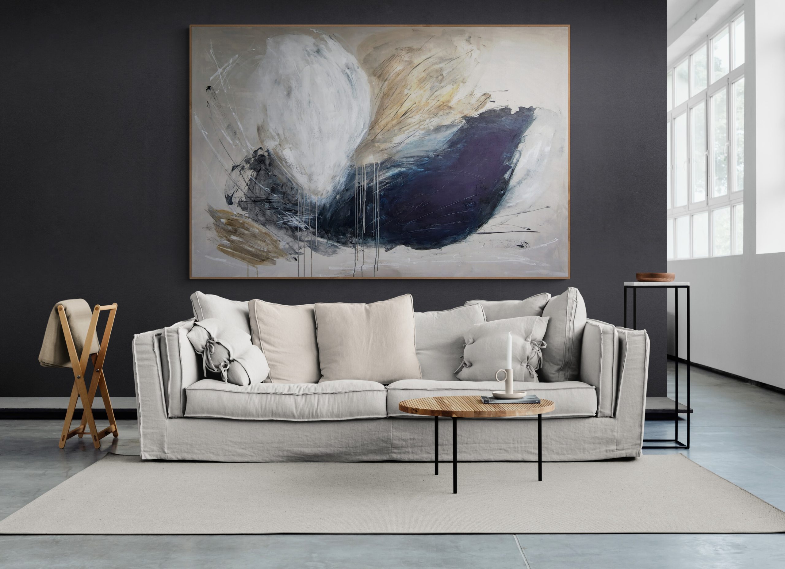 Abstract Art Alina Zorkina Storm Clouds Industrial Style Living Room