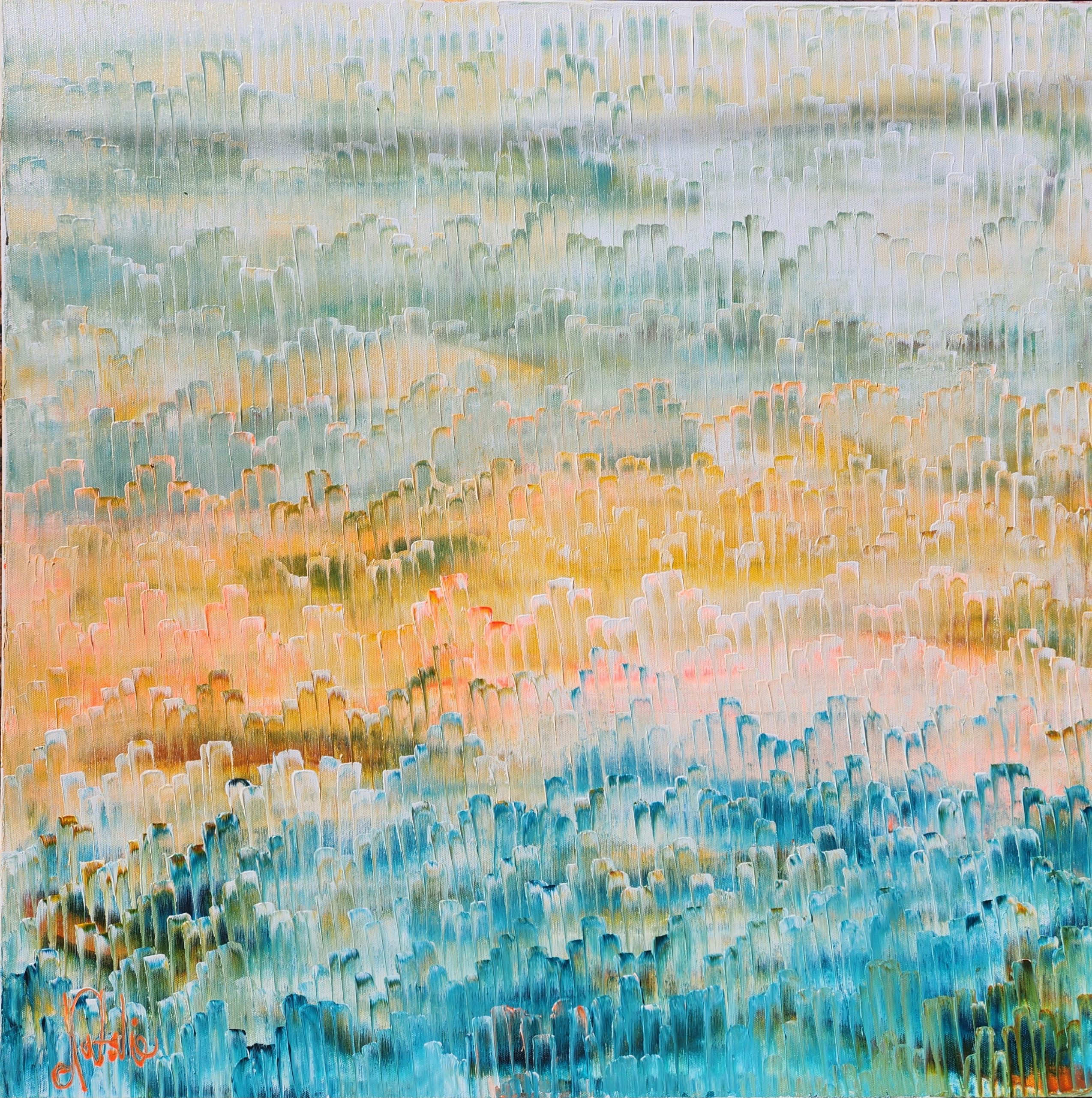 Natalie Uhrik Morning Swim Acrylic,canvas 76x76cm
