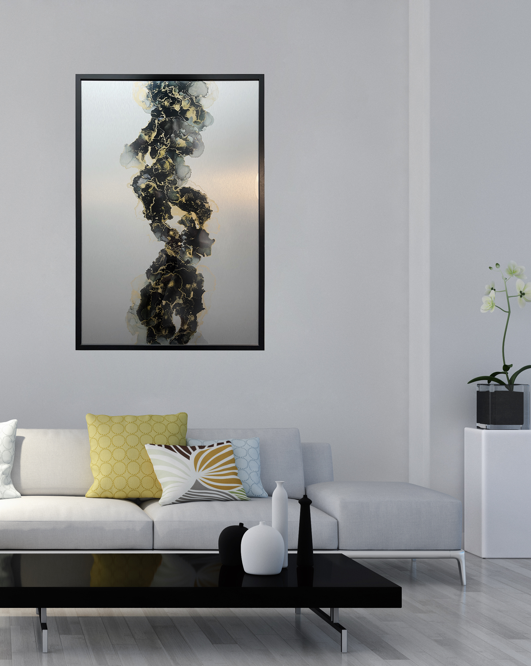 Minimalist Modern Living Room Interior Background, 3d Render