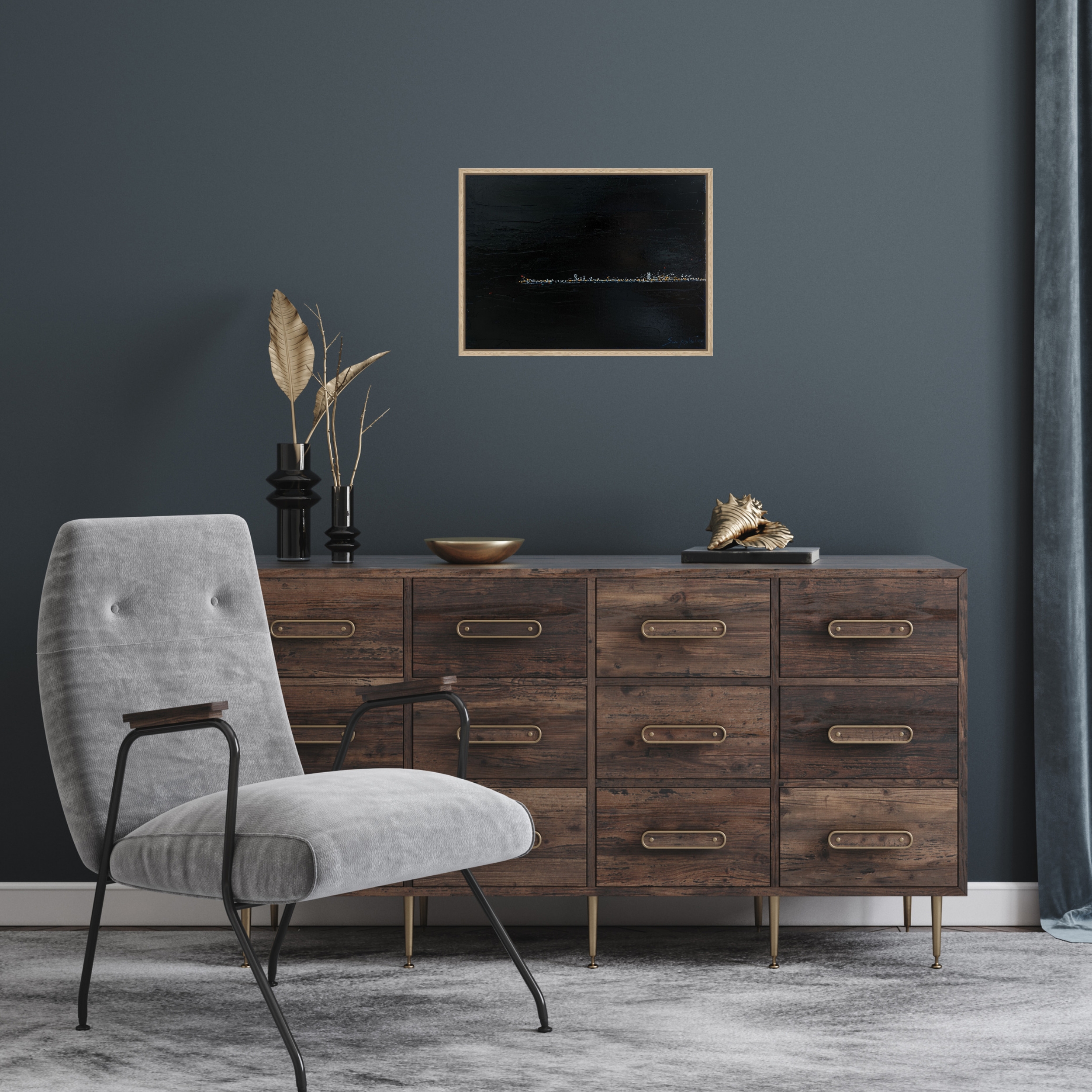 Sam Askin Distant City Night Lights In Situ