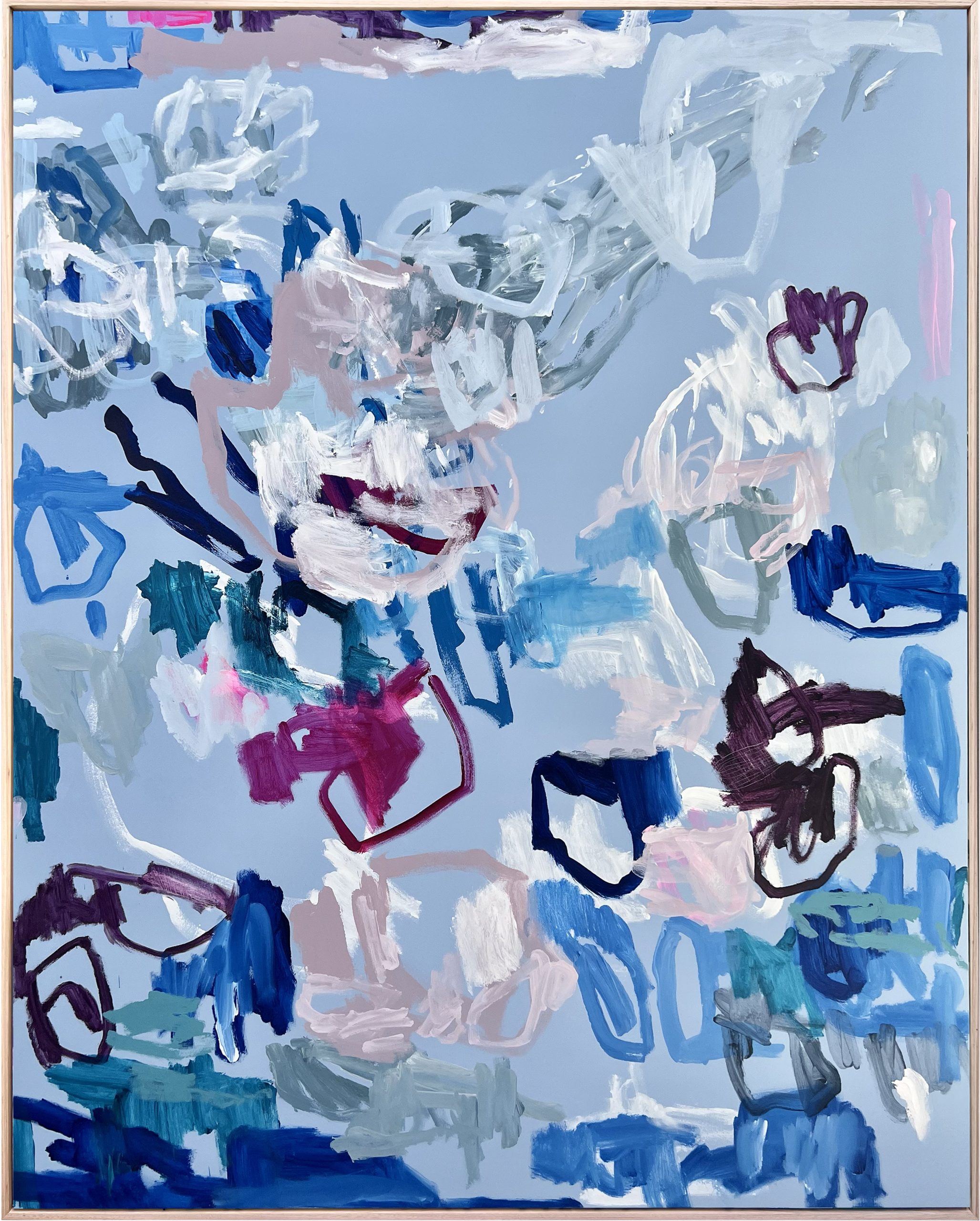 Stormy Seas Bring Me To You Rebecca Koerting Blue Modern Abstract Framear