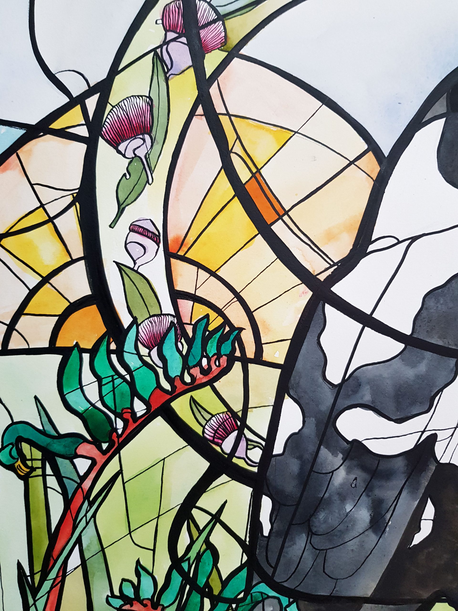 Winter Sunrise By Nicola Cowie Watercolour