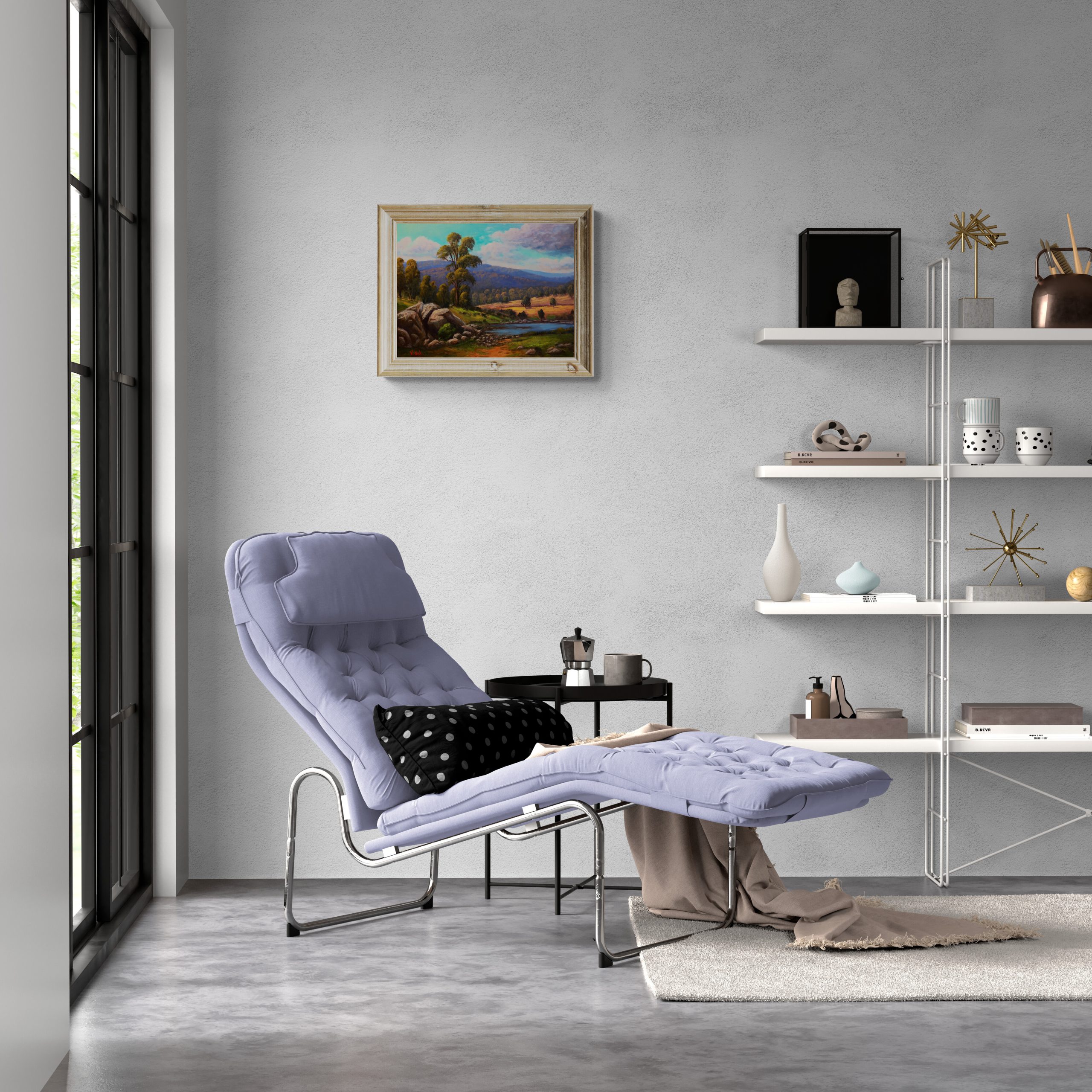 Chaise Lounger In Modern Living Room