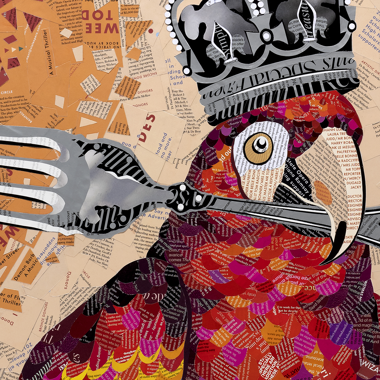 Sue Dowse Parrot Queen Detail