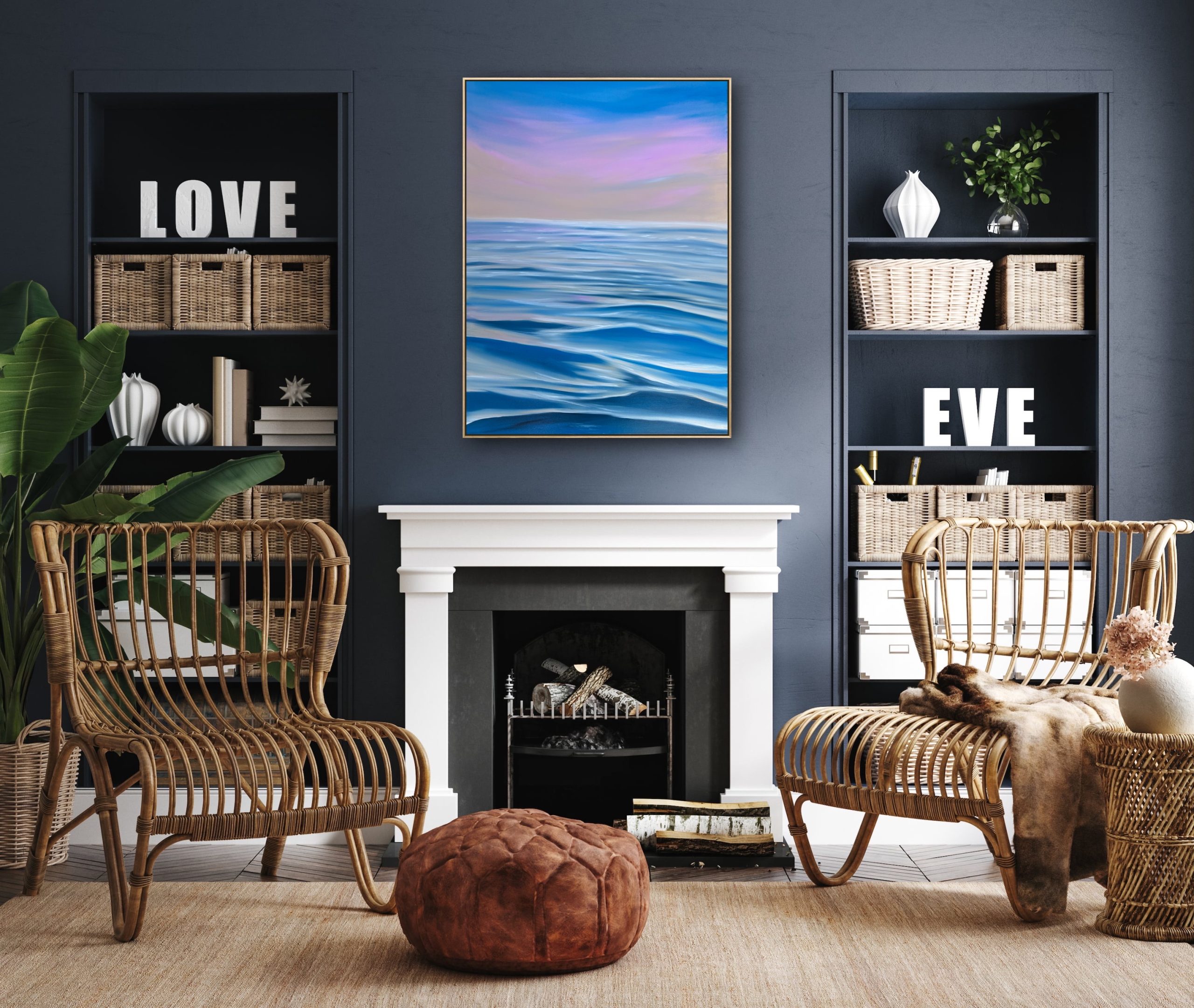 Alanah Jarvis Ocean Art Family Fireplace Lounge