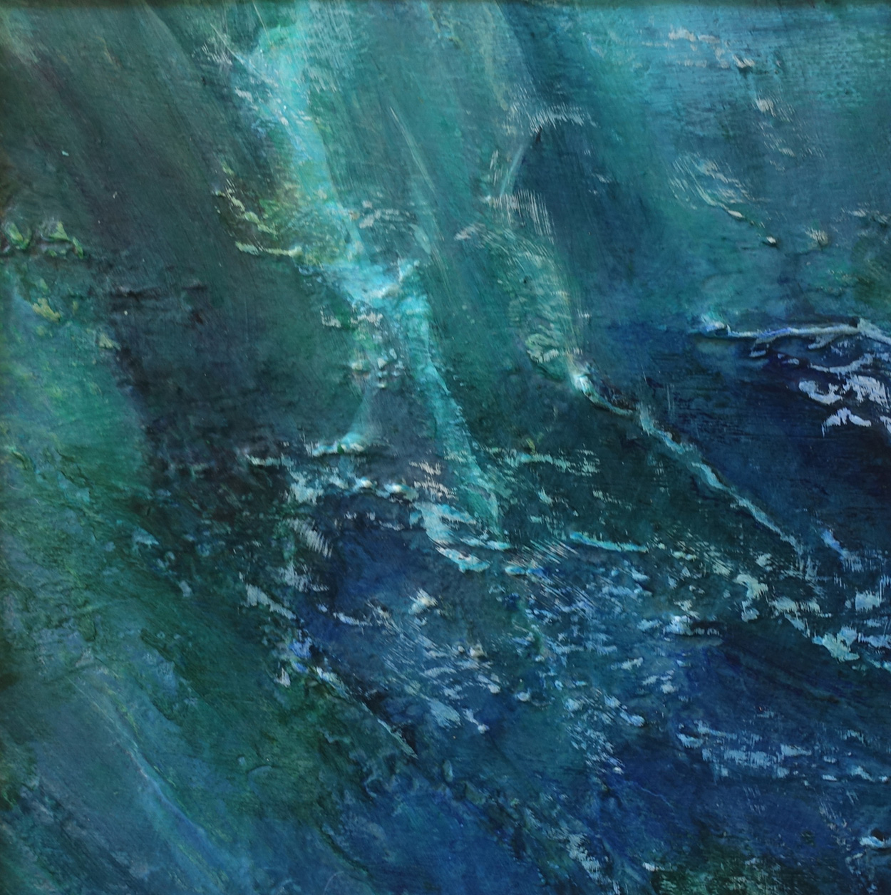 Patriciawalshstudio Blue Depths Byron Oil And Acrylic On Canvas