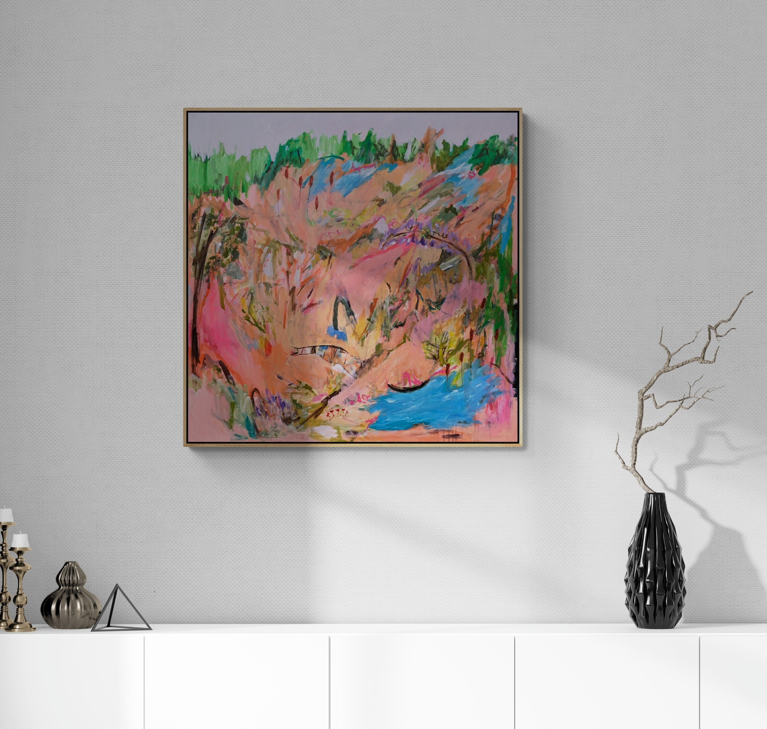 Ornaments Sitting On White Cabinet (1)