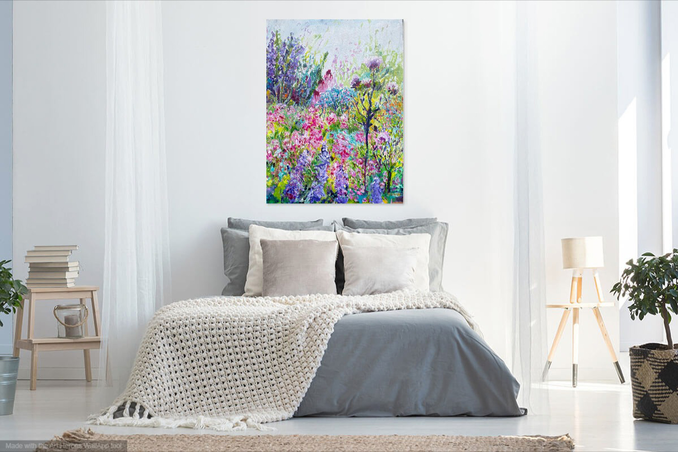 Three Echinacea Flowers Room View