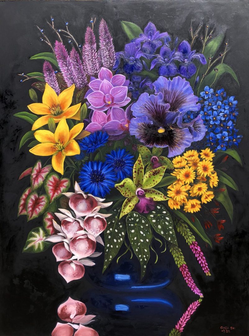 Flowers in a blue Vase