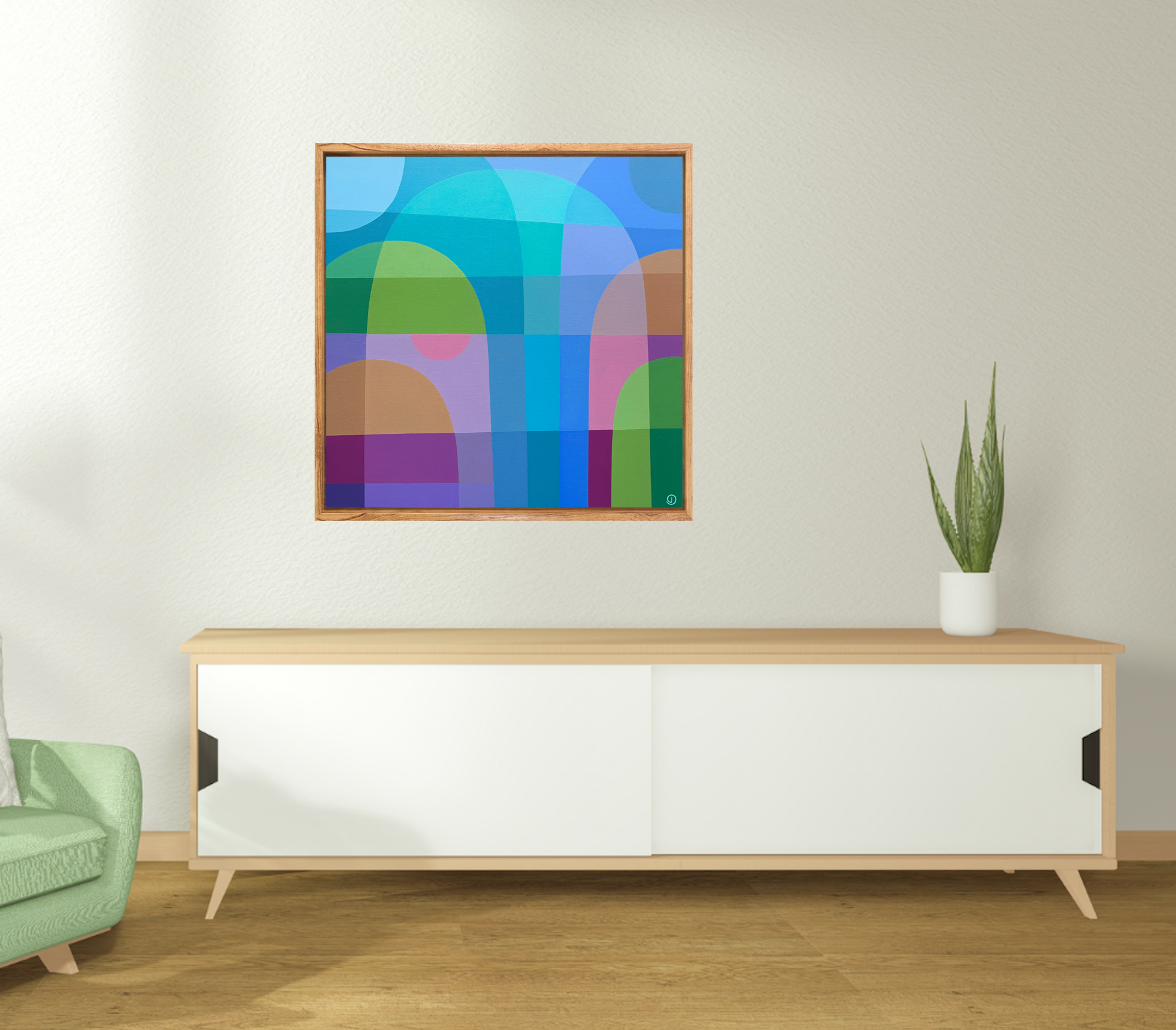 Charlotte De Pace Beach Walk Insitu Above Sideboard Art Lovers Australia