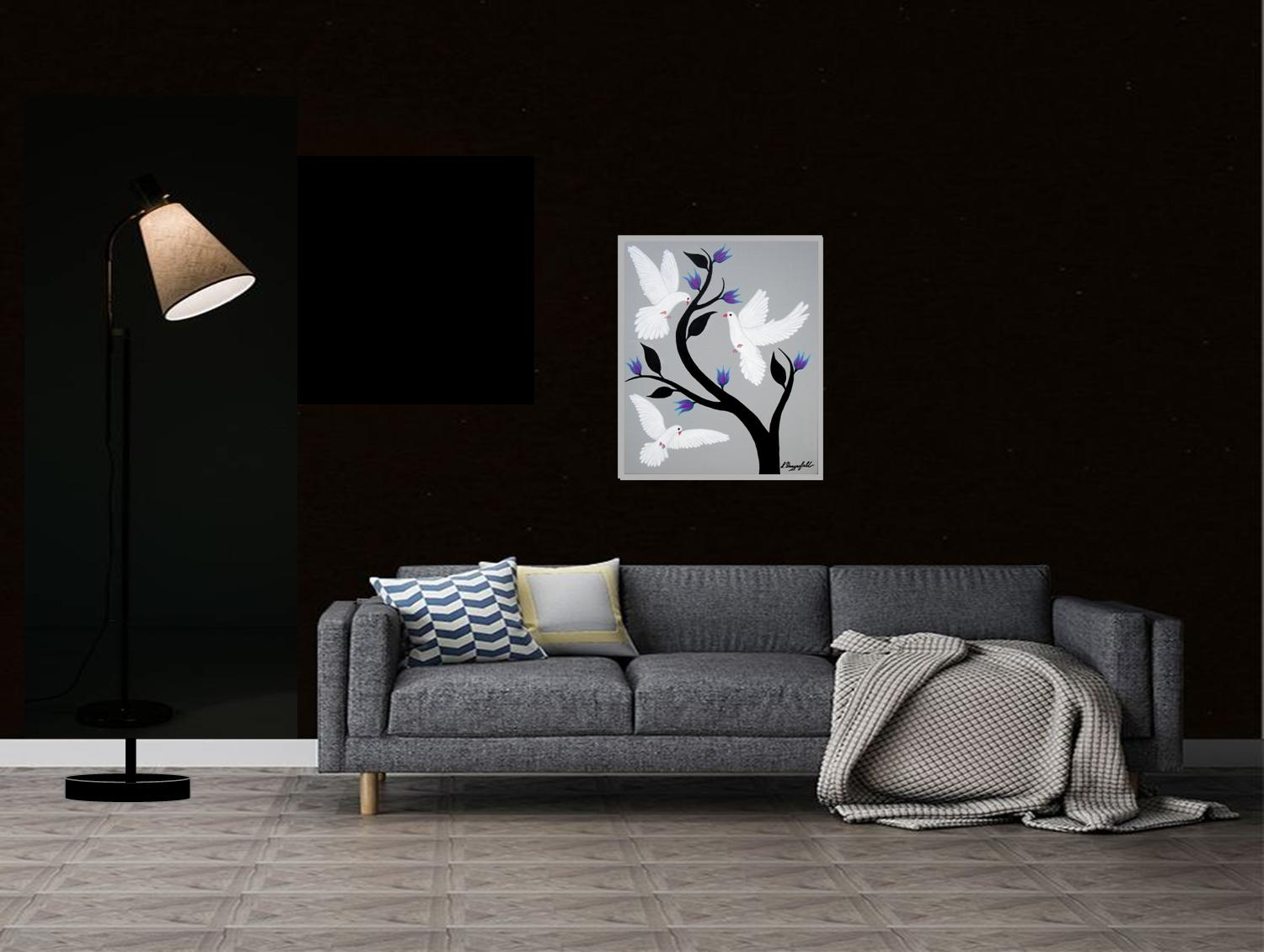 Birds And Blooms(no.15) Doves In Situ 1