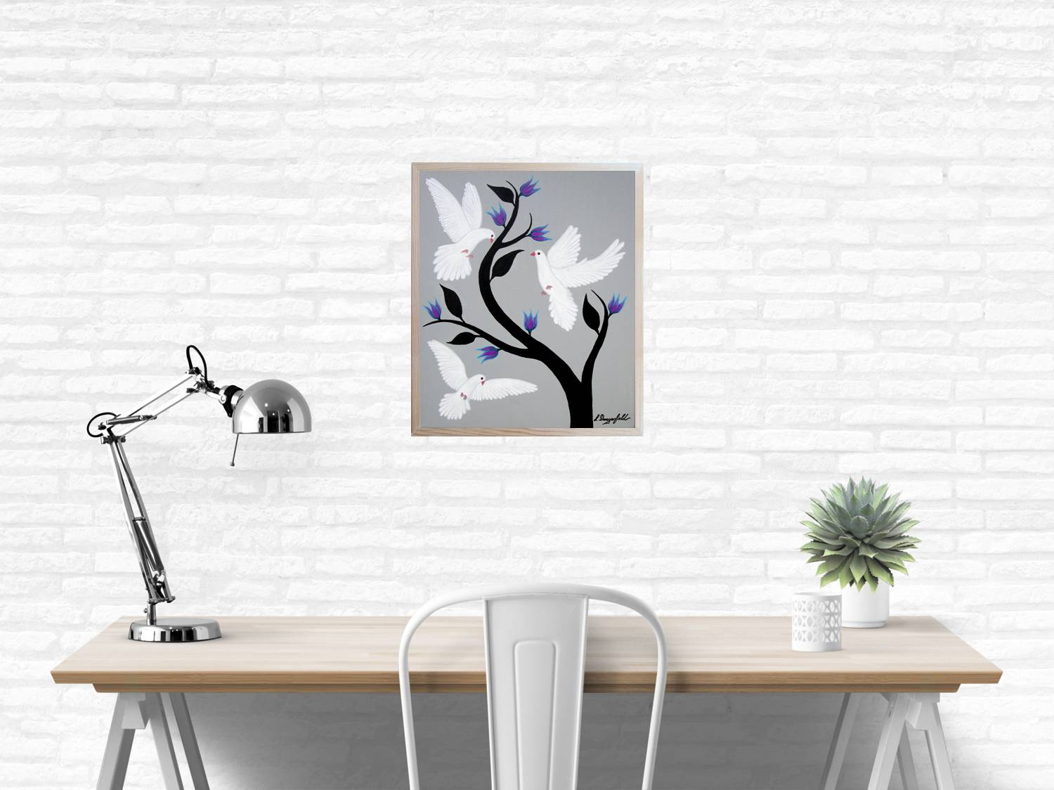 Birds And Blooms(no.15) Doves In Situ 5