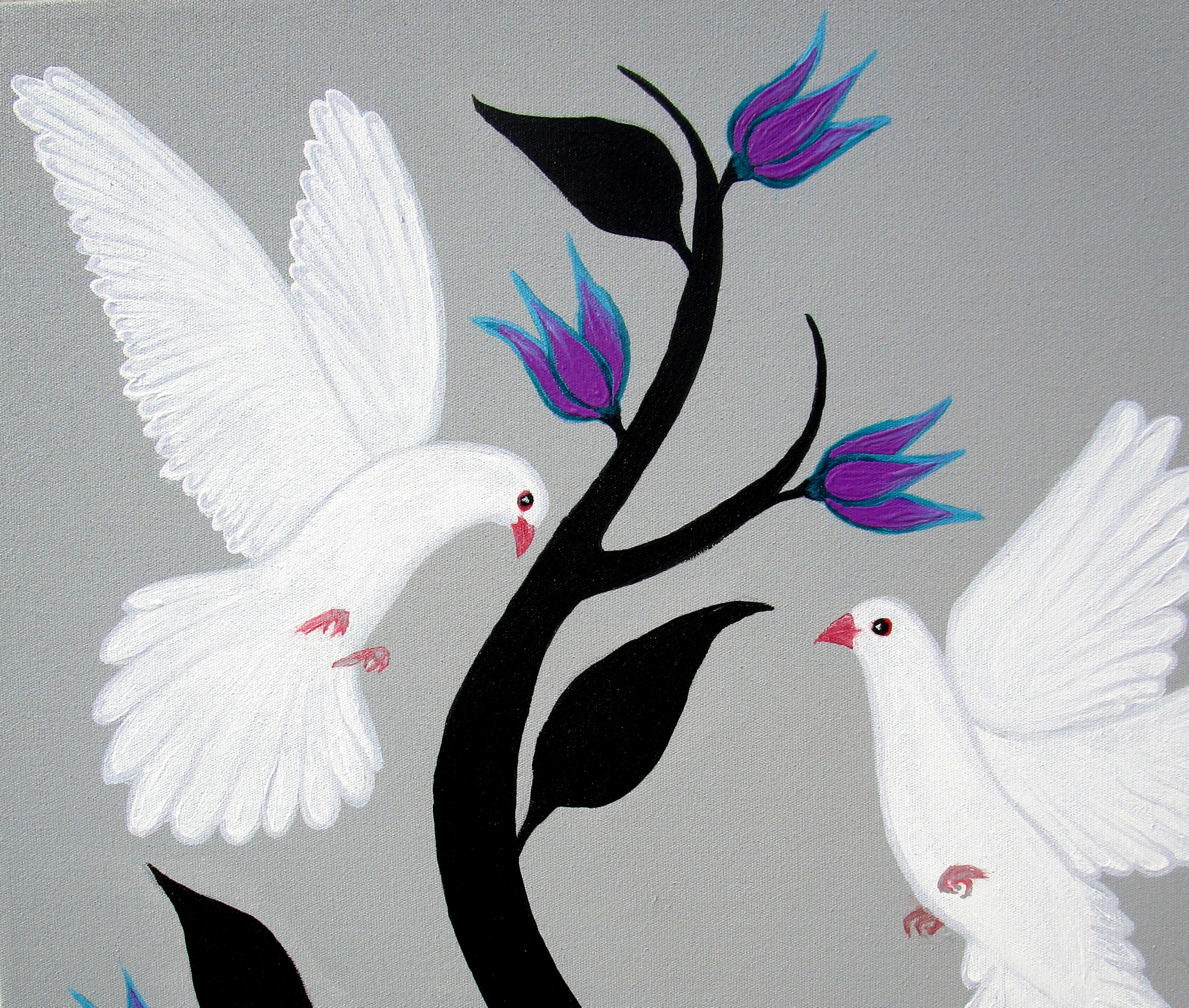 Birds And Blooms(no.15) Doves Zoom