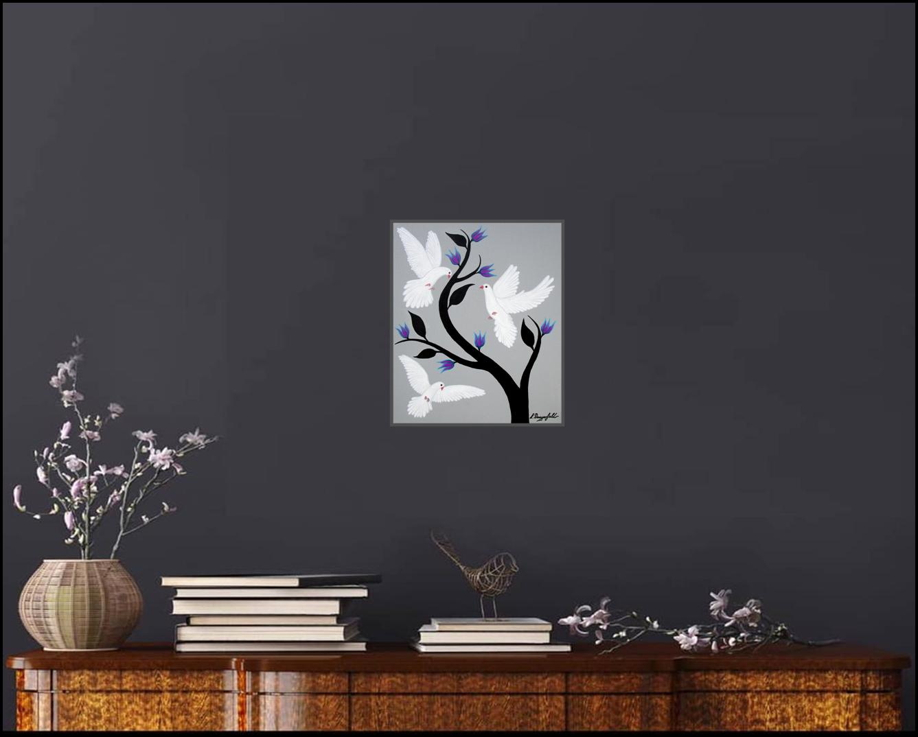 Birds And Blooms(no.15) Doves In Situ 3