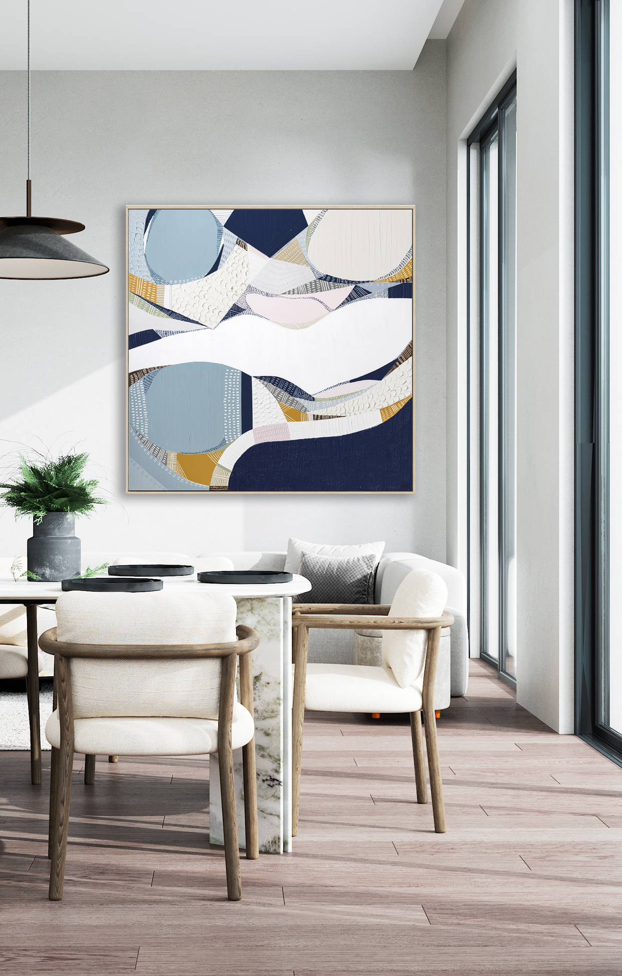 Minimal Modern Home With Living Room And Dining Room Design, Wal