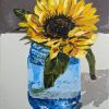 Sam Askin Sunflower In Blue Jar Full