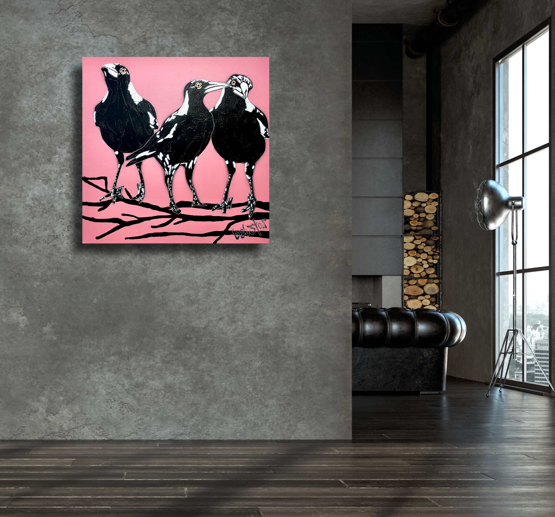 Living Room Interior In Loft, Industrial Style