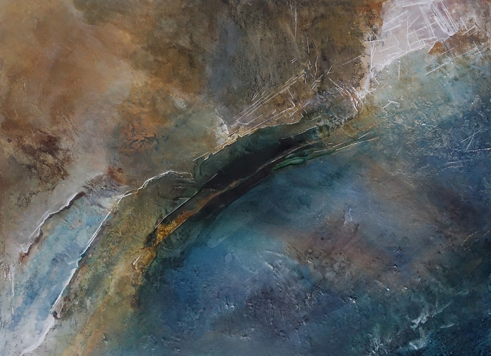 Patriciawalshstudio Into The Blue Mixed Media On Canvas