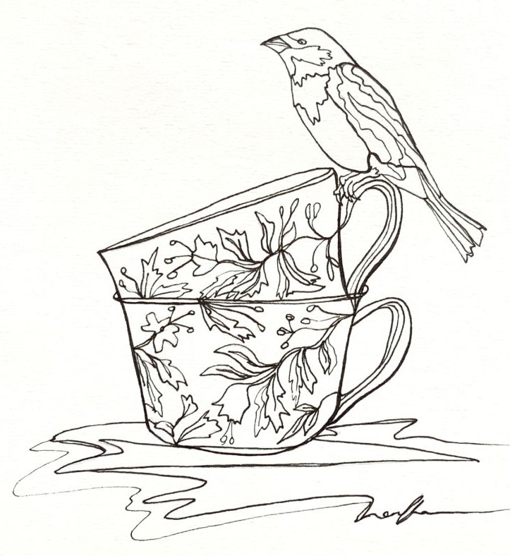 Sydney Artist Leni Kae Sparrow Tea 938x1024