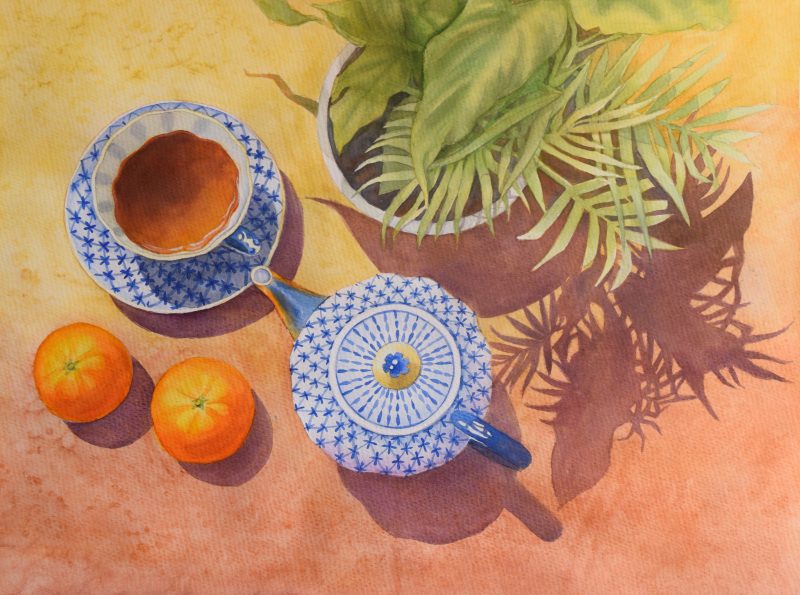 Cup Of Tea And Mandarins 50x38 800x595