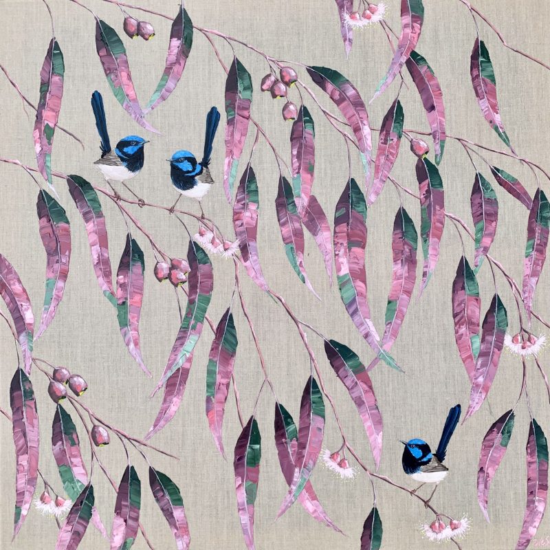 Beautiful Blue Wrens by Eve Sellars