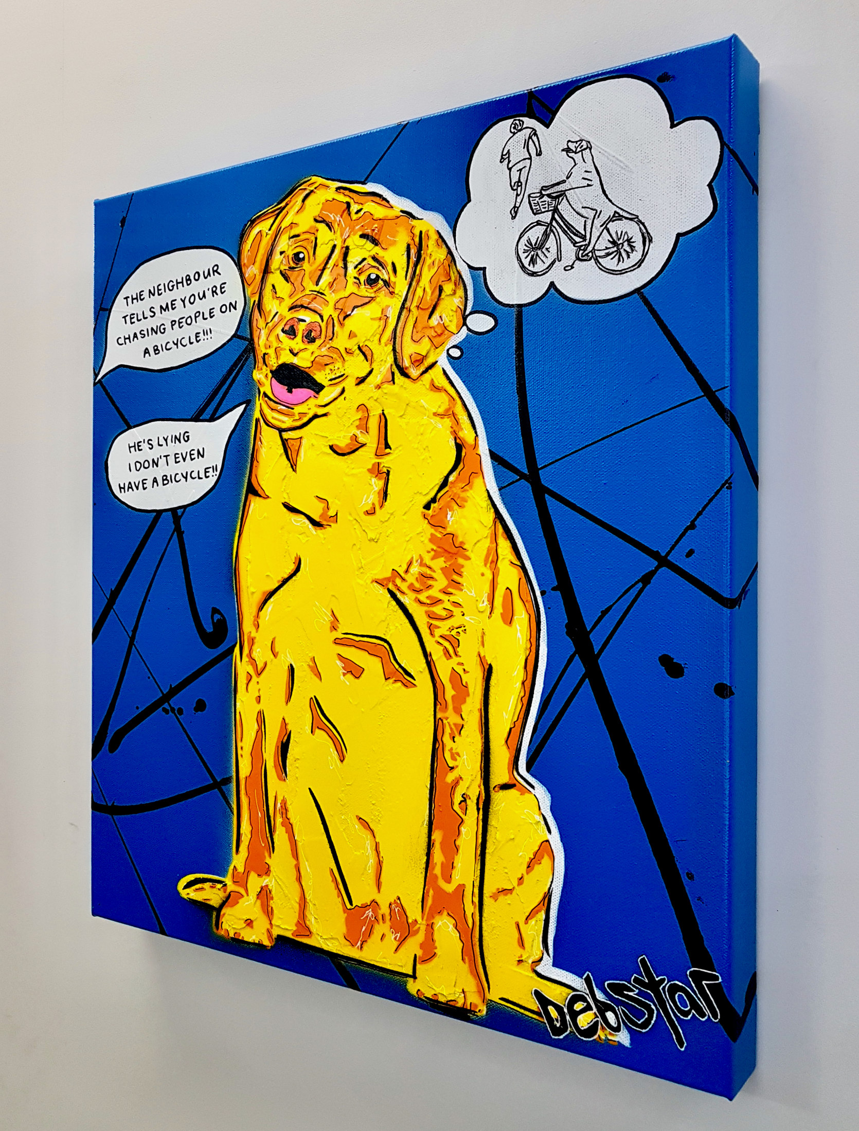 Cheeky Dog Tails Bike Pop Popart Deborah Lang Art Urban Canvas 3