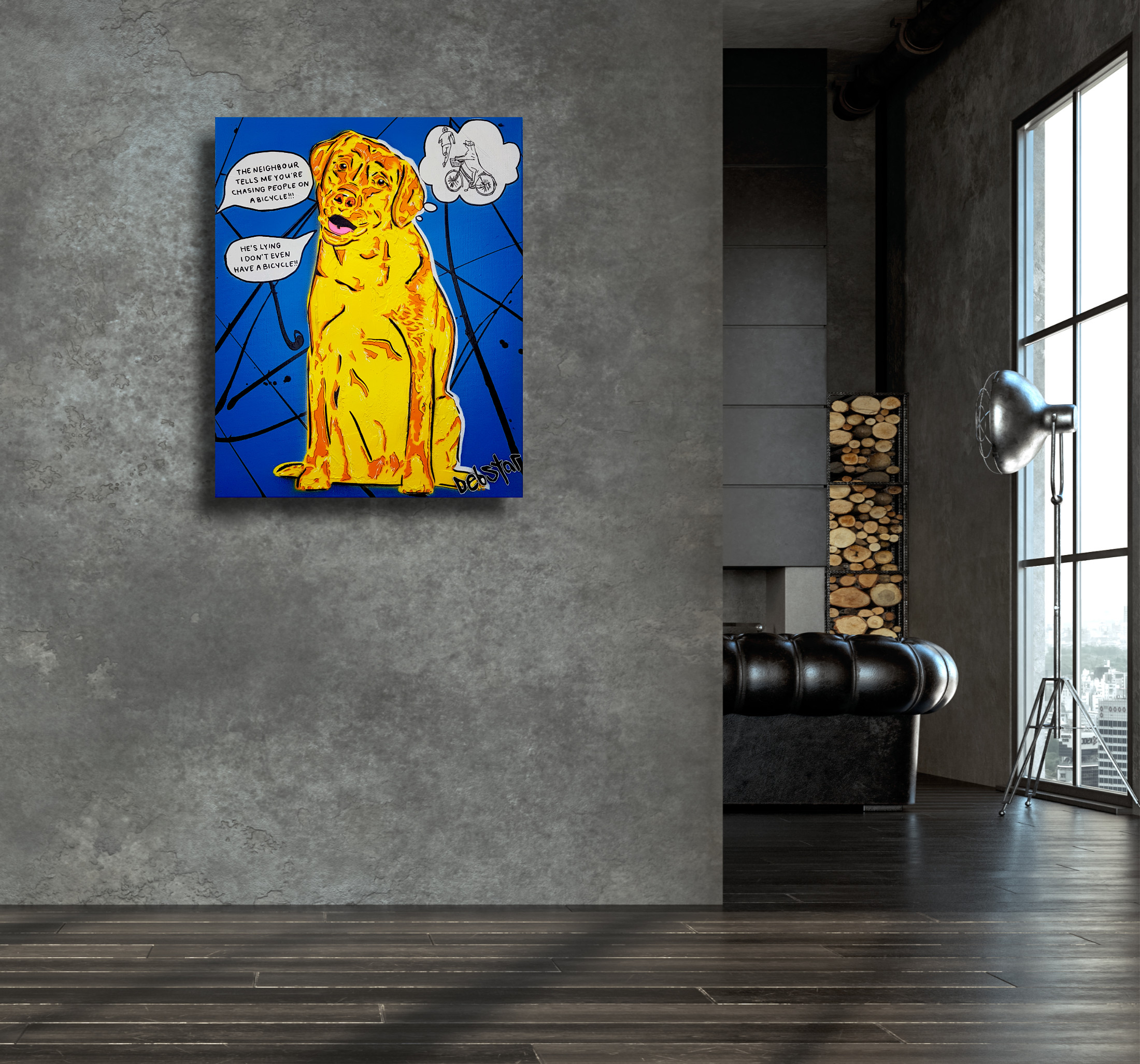 Living Room Interior In Loft, Industrial Style