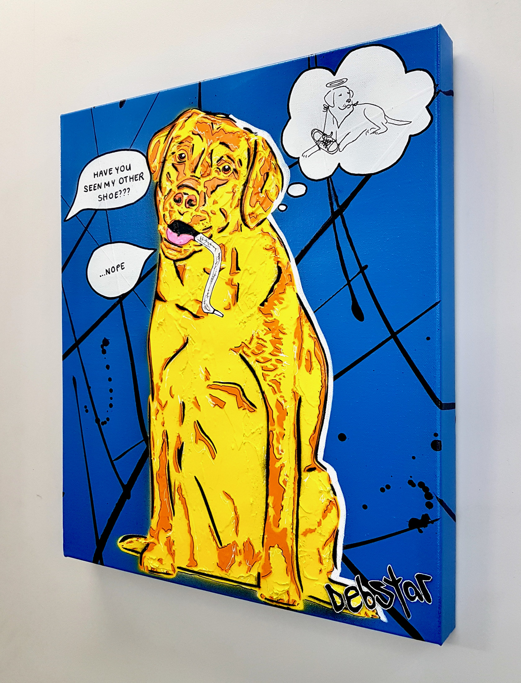 Cheeky Dog Tails Shoe Pop Popart Deborah Lang Art Urban Canvas 3