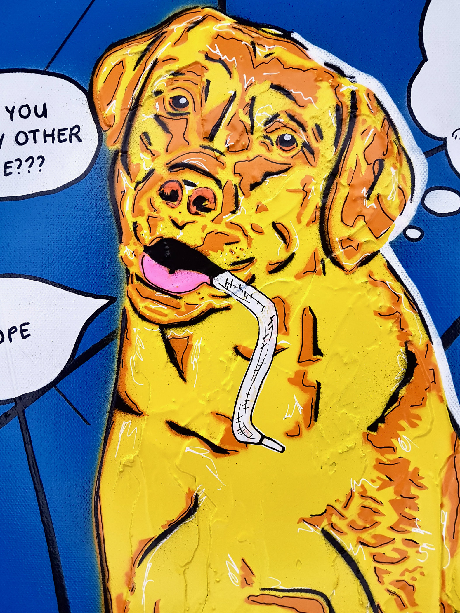 Cheeky Dog Tails Shoe Pop Popart Deborah Lang Art Urban Canvas 4