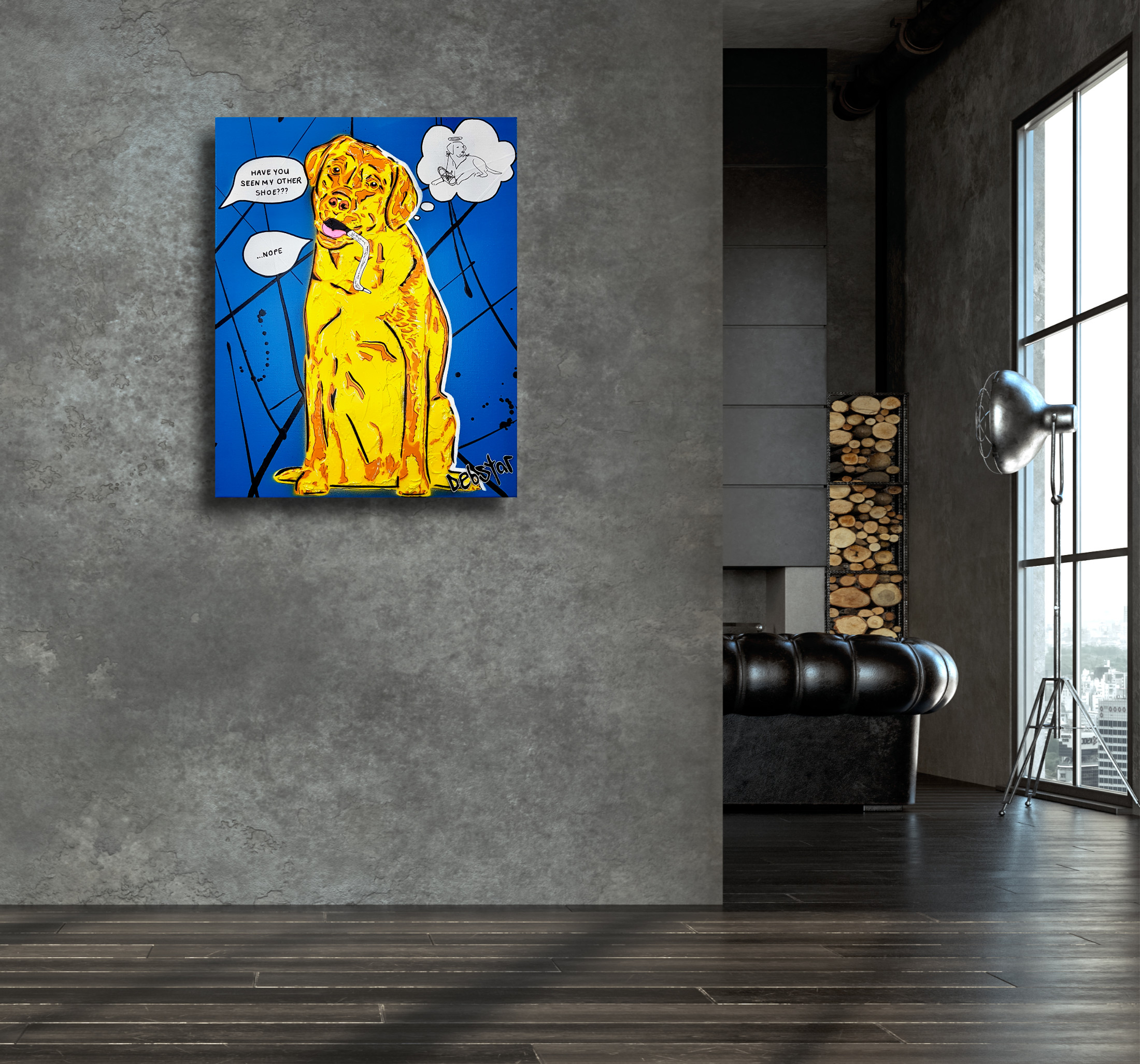 Living Room Interior In Loft, Industrial Style