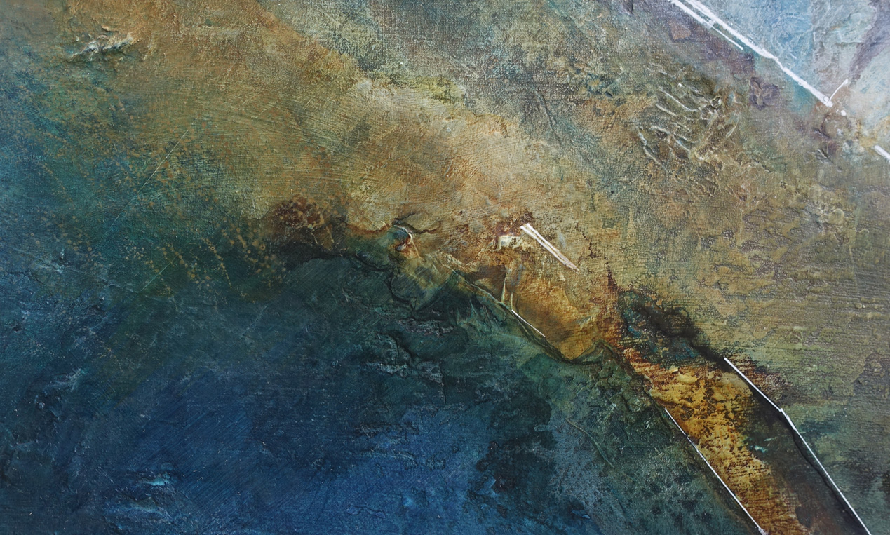 Patriciawalshstudio Into The Blue Mixed Media On Canvas