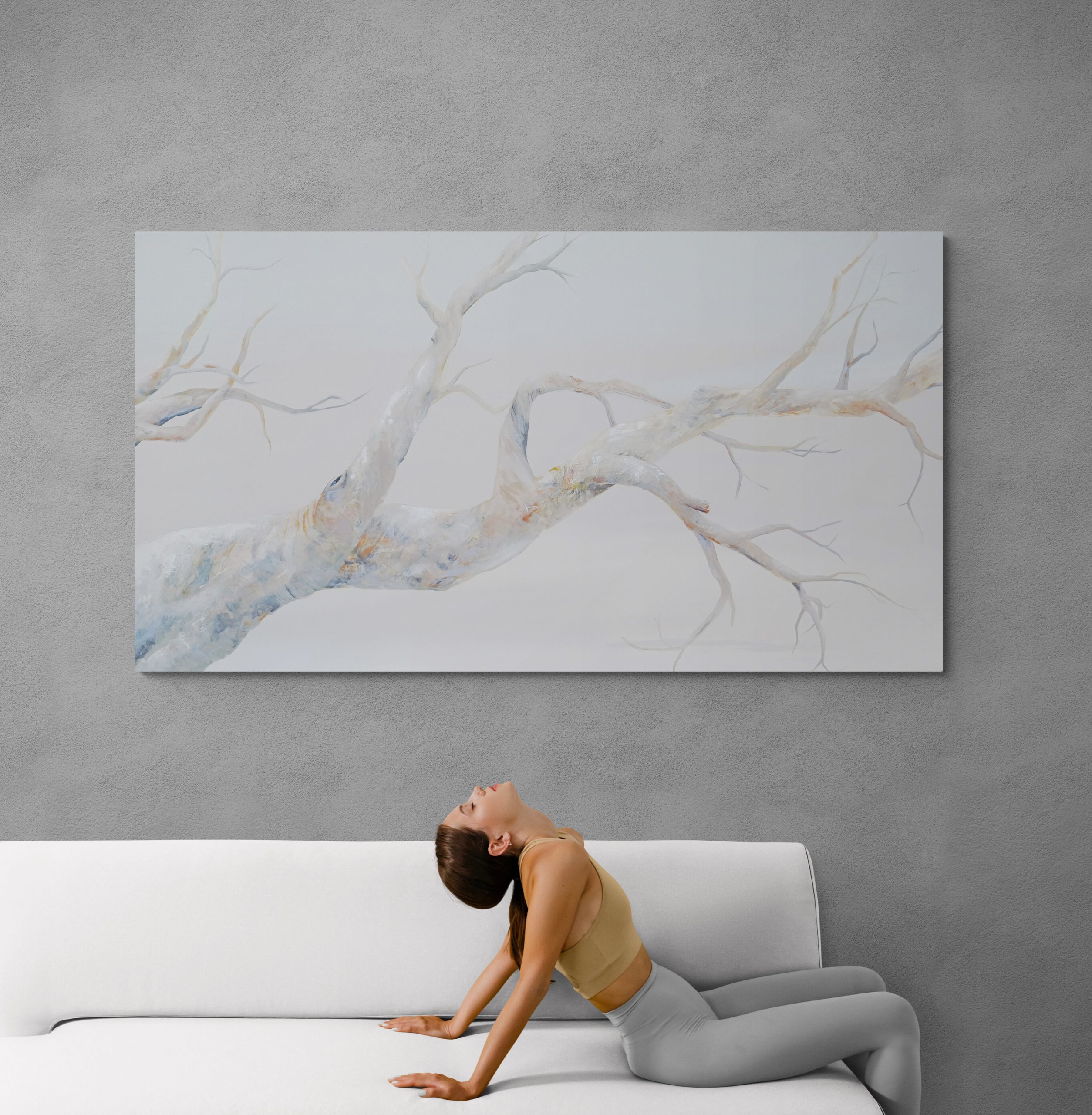 Young Woman Laying On Sofa