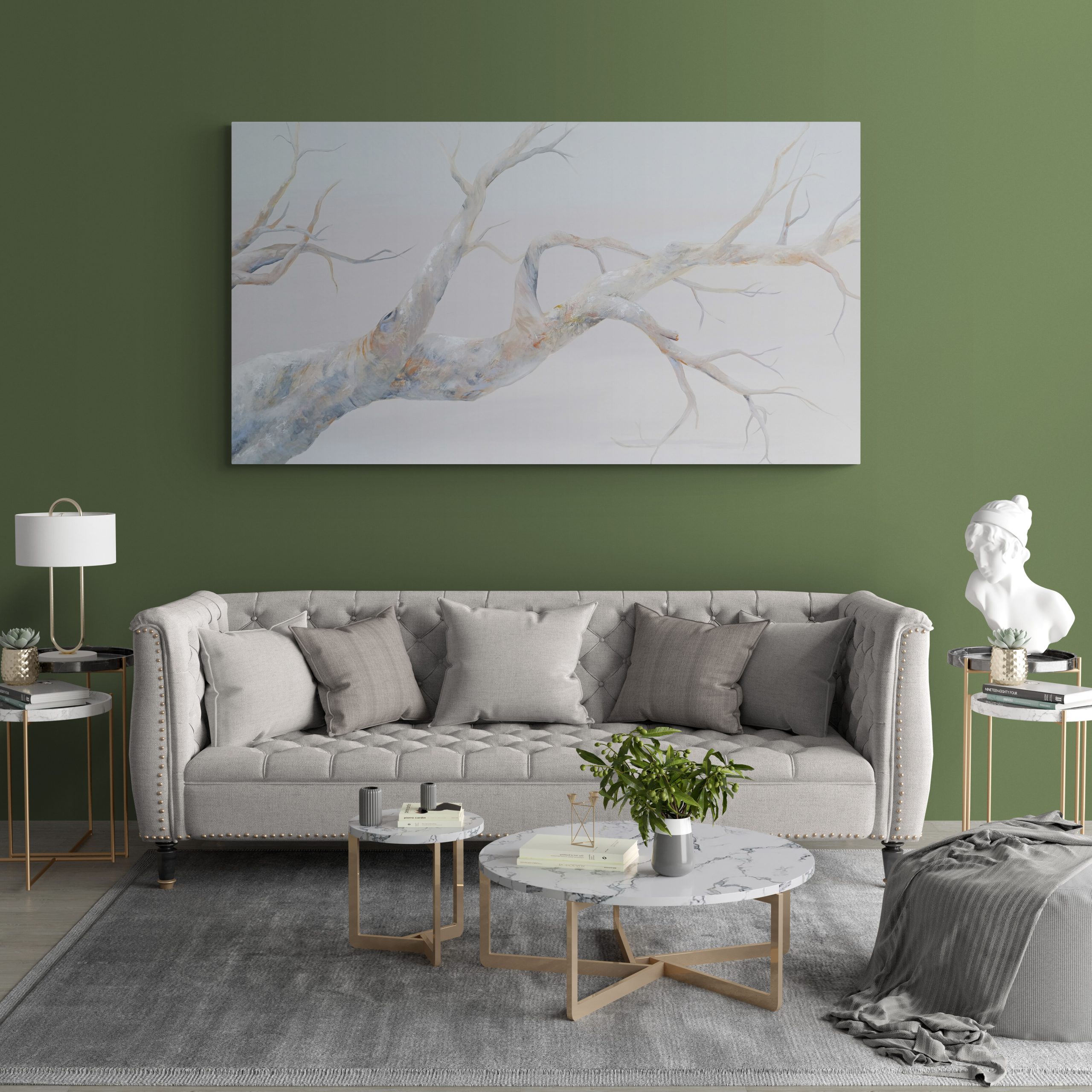 Fancy Living Room With Modern Bust (1)