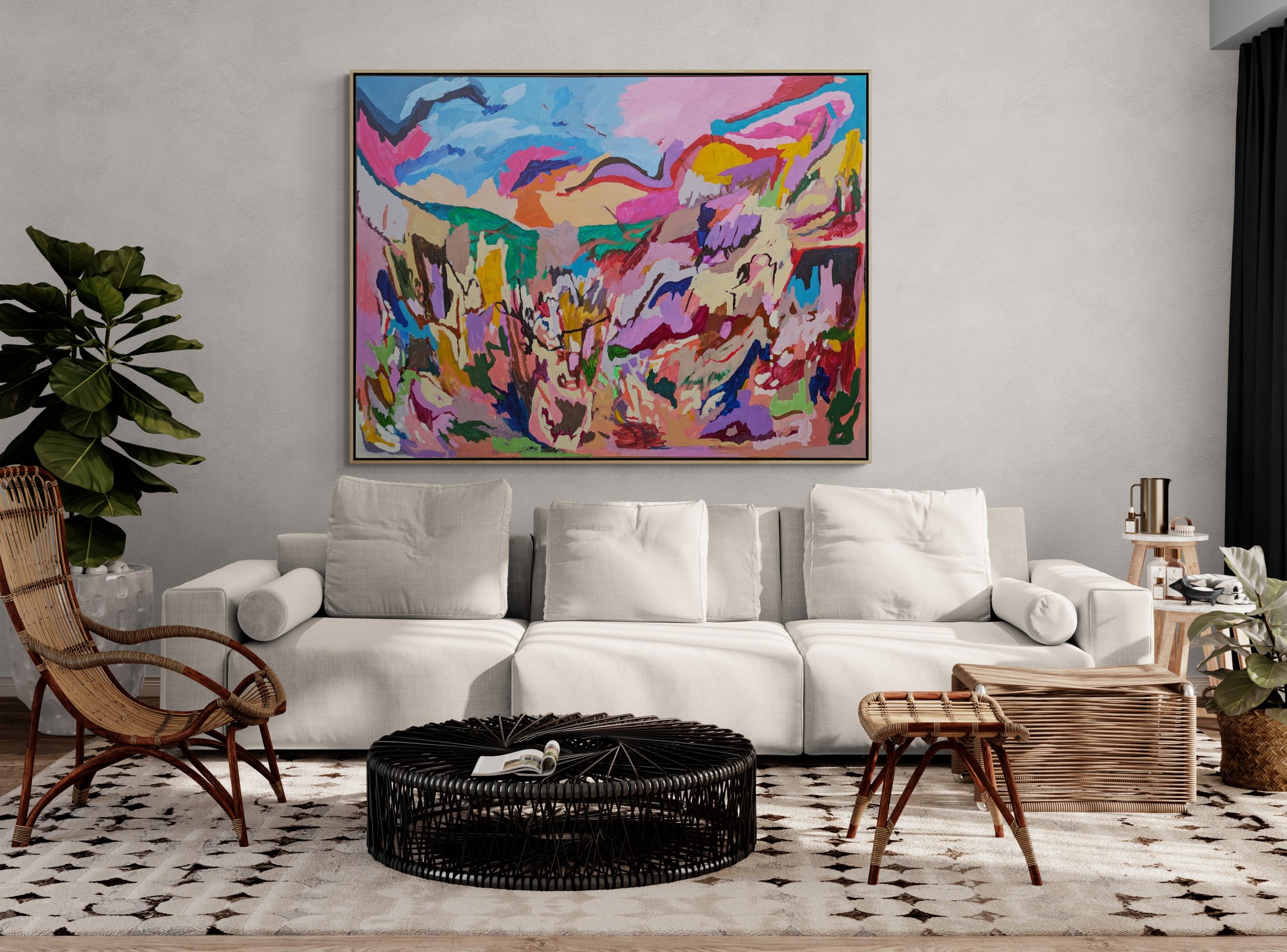 Bright Boho Style Living Room (1)