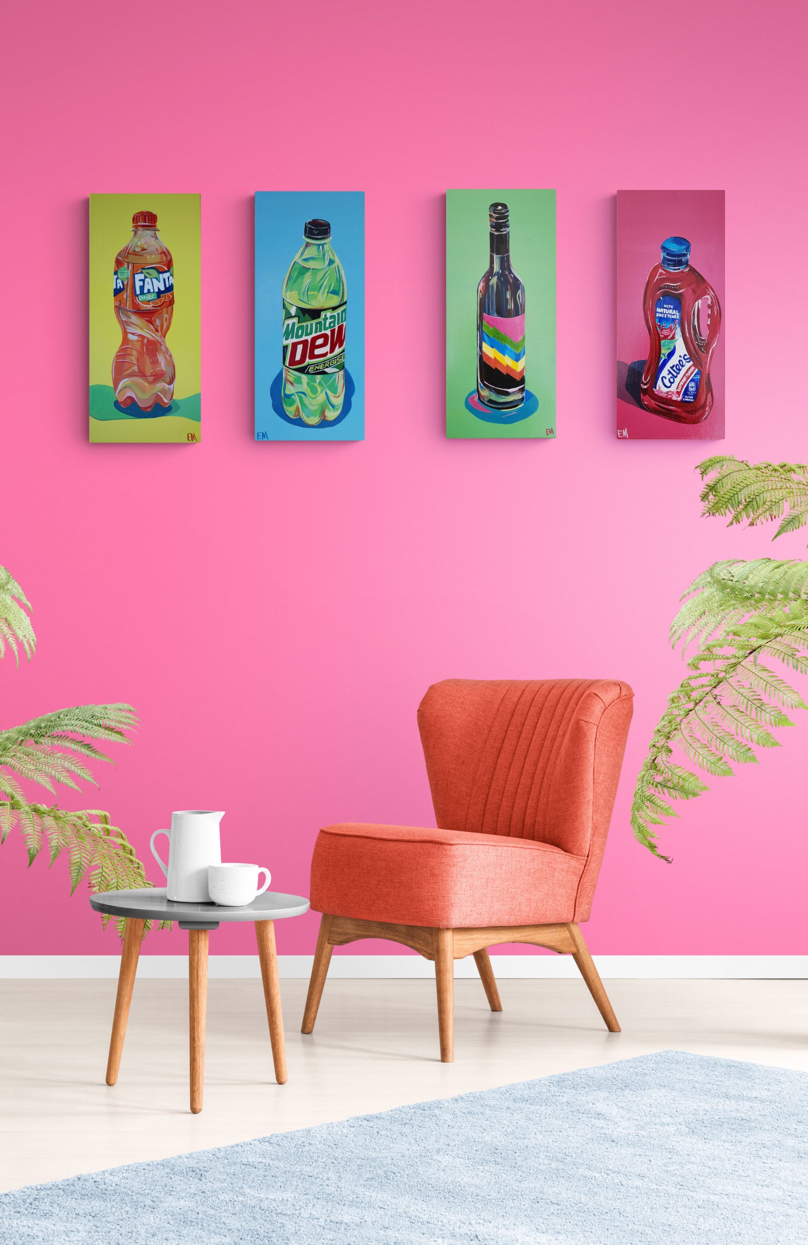 Warm Bright Sitting Room With Tropical Plants (3)