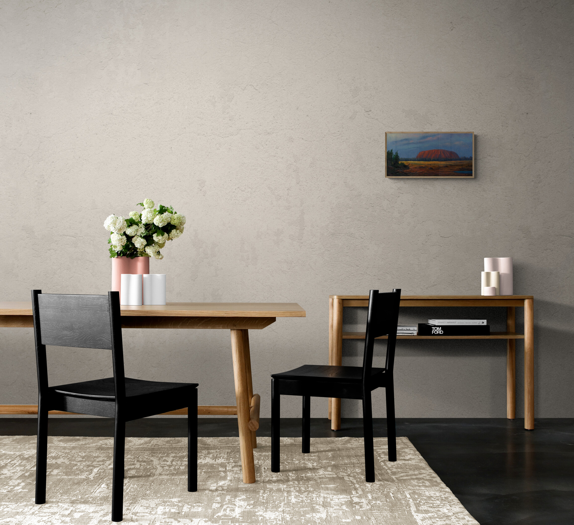 Dining Area With Wooden Furniture