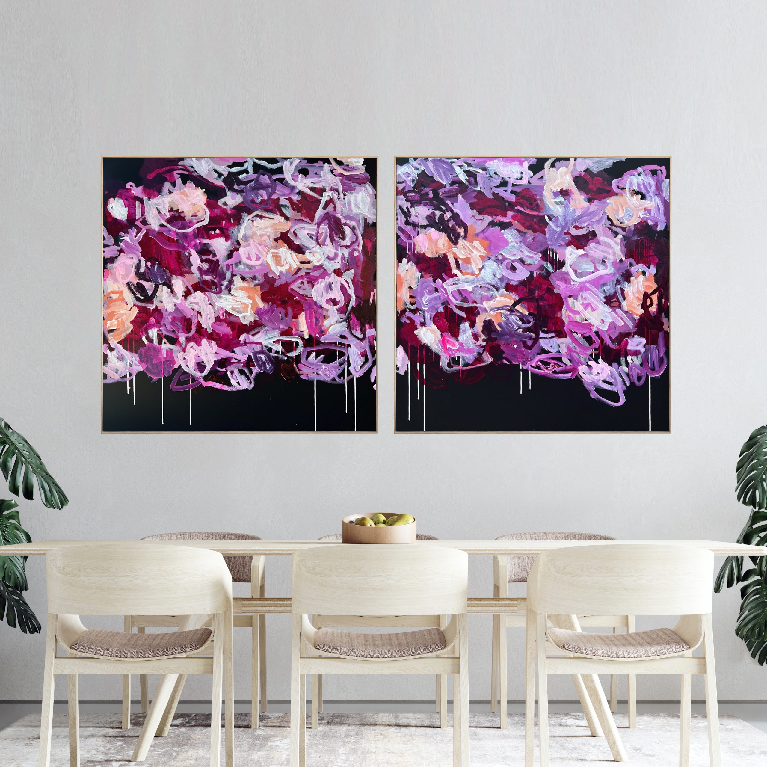 Chance Meeting Diptych Rebecca Koerting Modern Insitu 1 Crop Copy