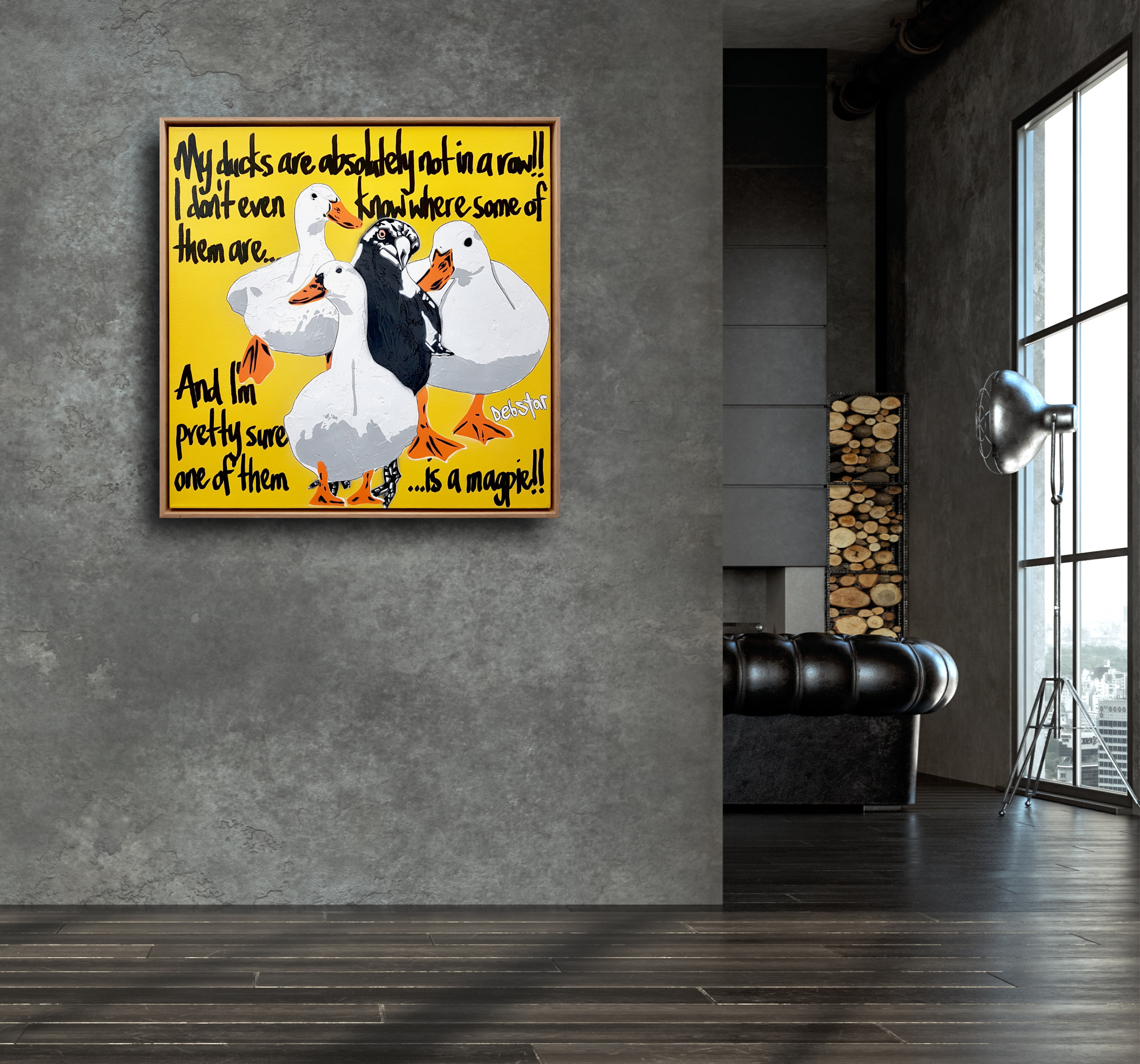 Living Room Interior In Loft, Industrial Style