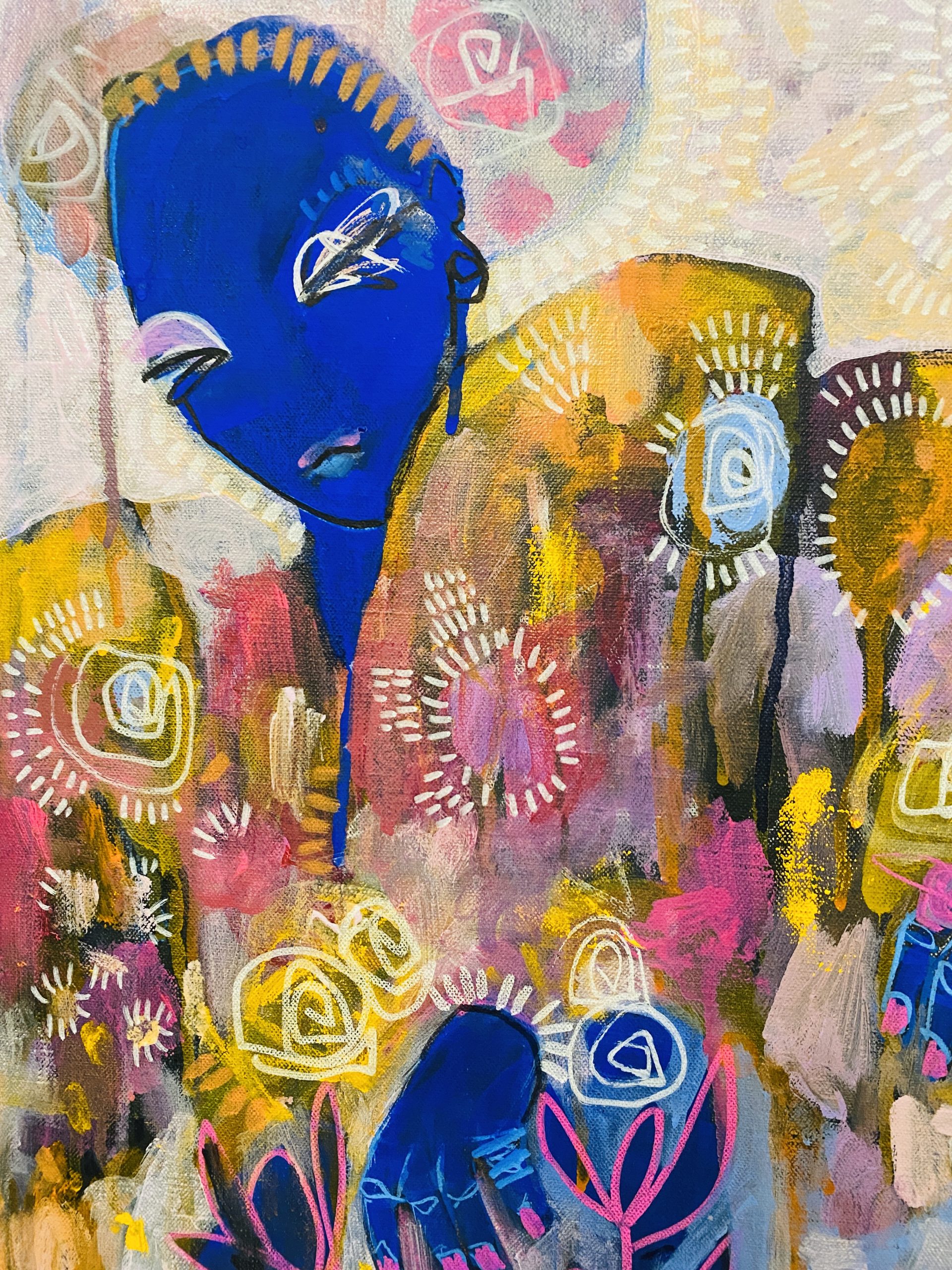 Carita Farrer Spencer Art & Intellect .55 X 45 Cm Acrylic On Belgian Linen Detail2