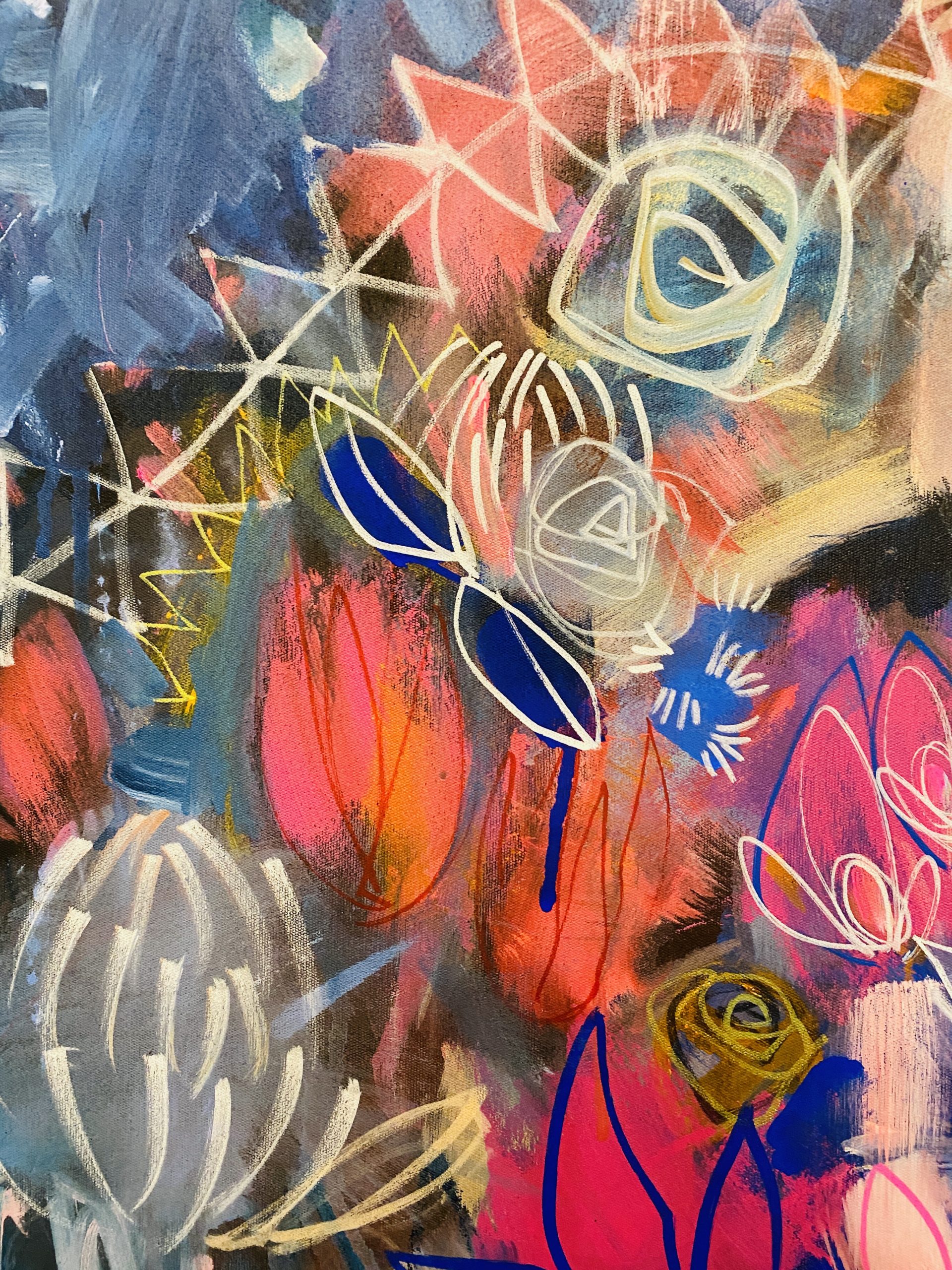 Carita Farrer Spencerr Velvet Blue 100 X 100 Cm Acrylic On Canvas Detail2