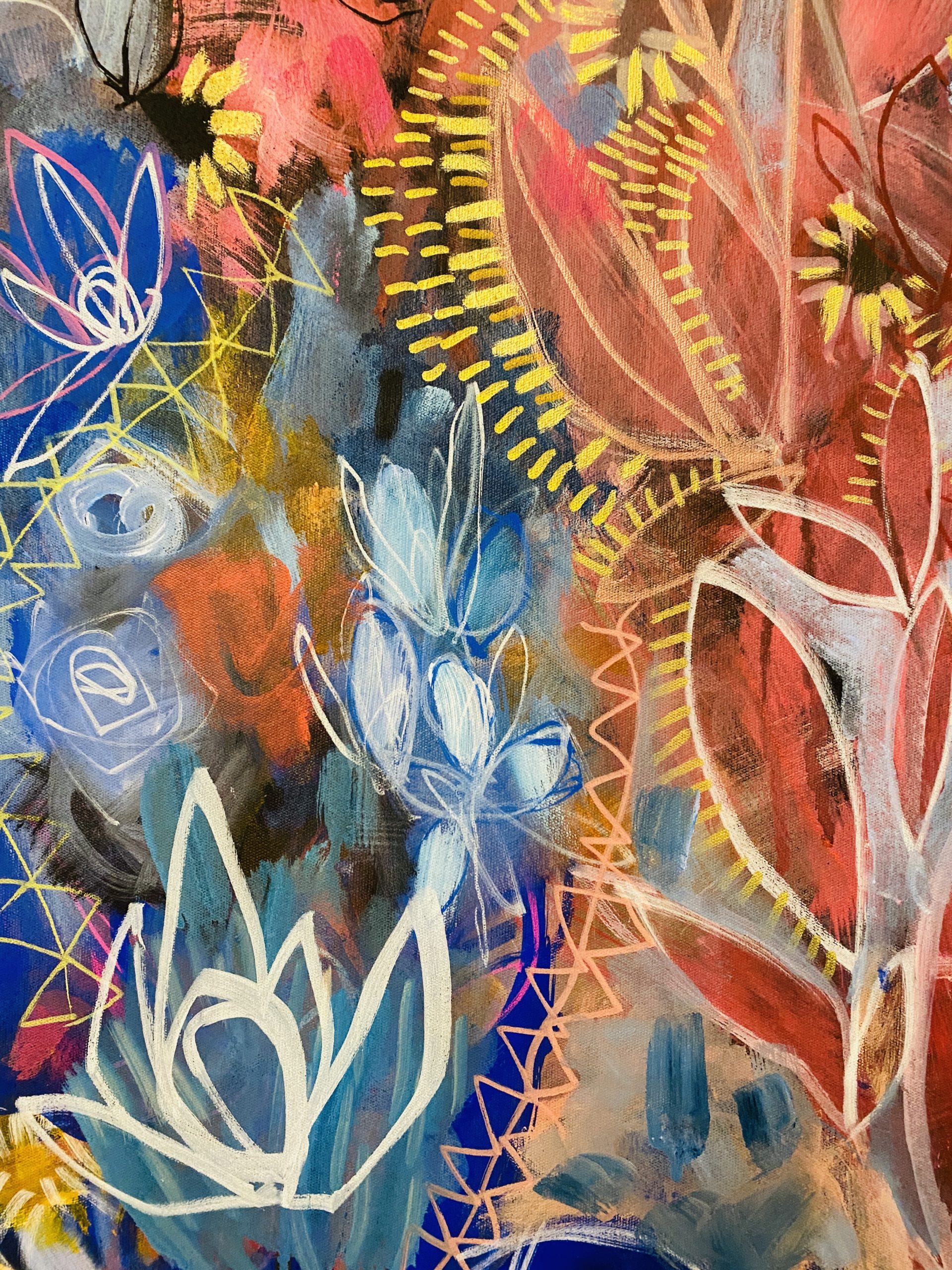 Carita Farrer Spencerr Velvet Blue 100 X 100 Cm Acrylic On Canvas Detail4