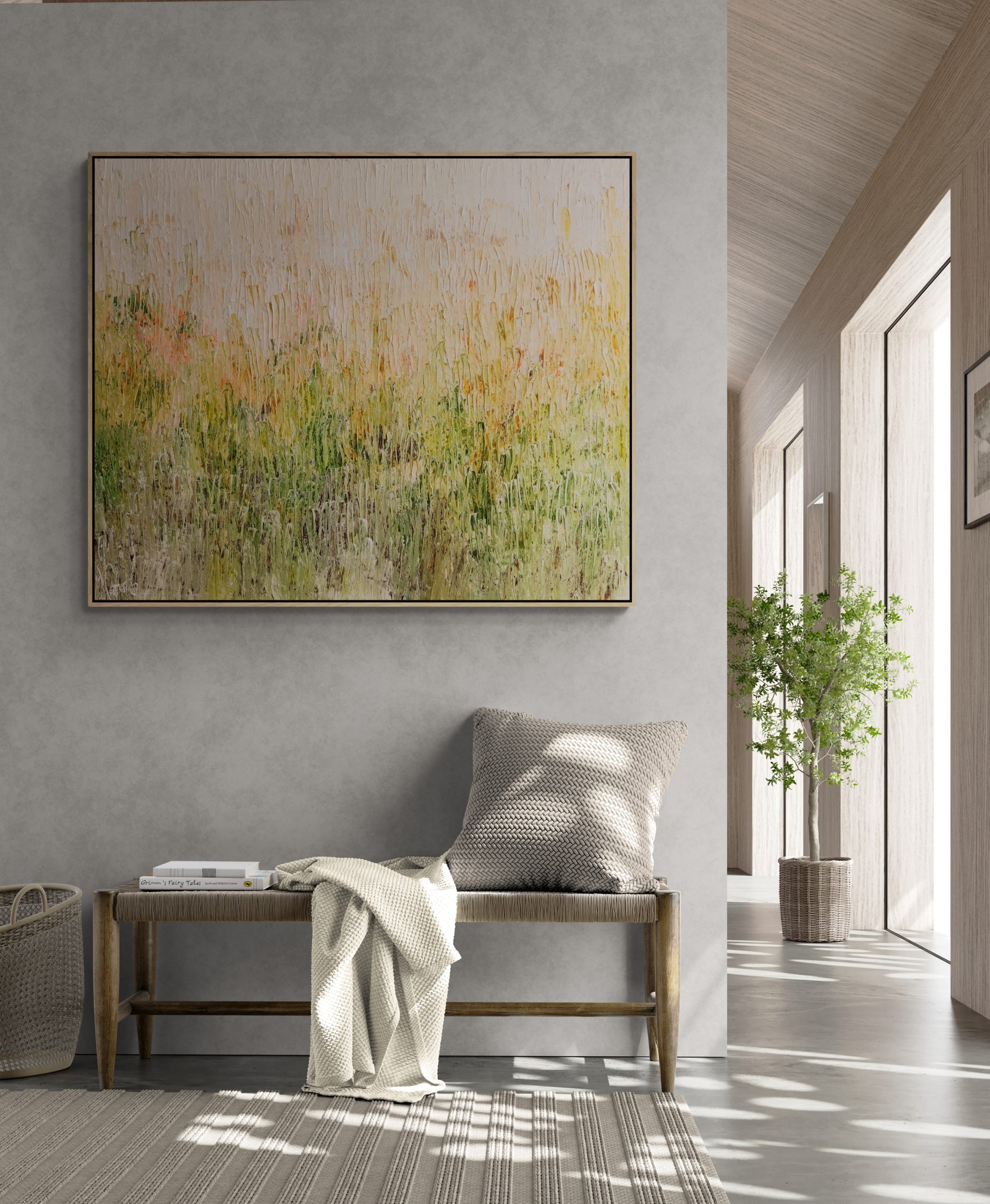 Feature Wall In Boho Living Room (2)