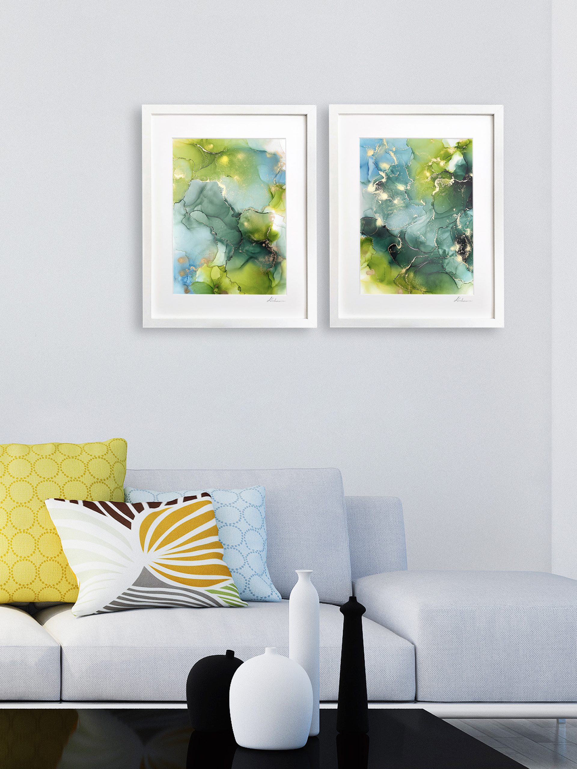 Tranquil Forest Yellow Cushions Copy