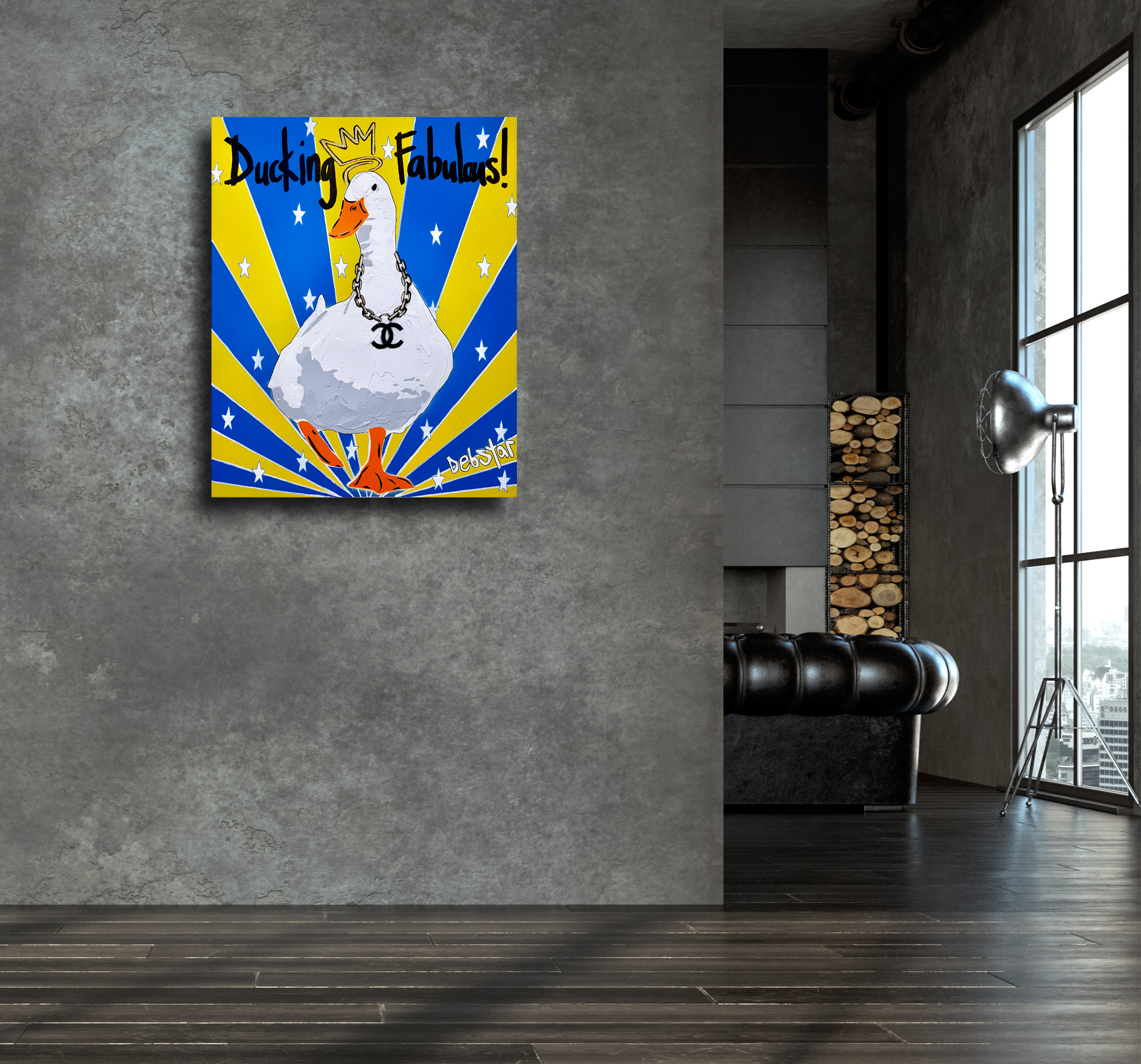 Living Room Interior In Loft, Industrial Style