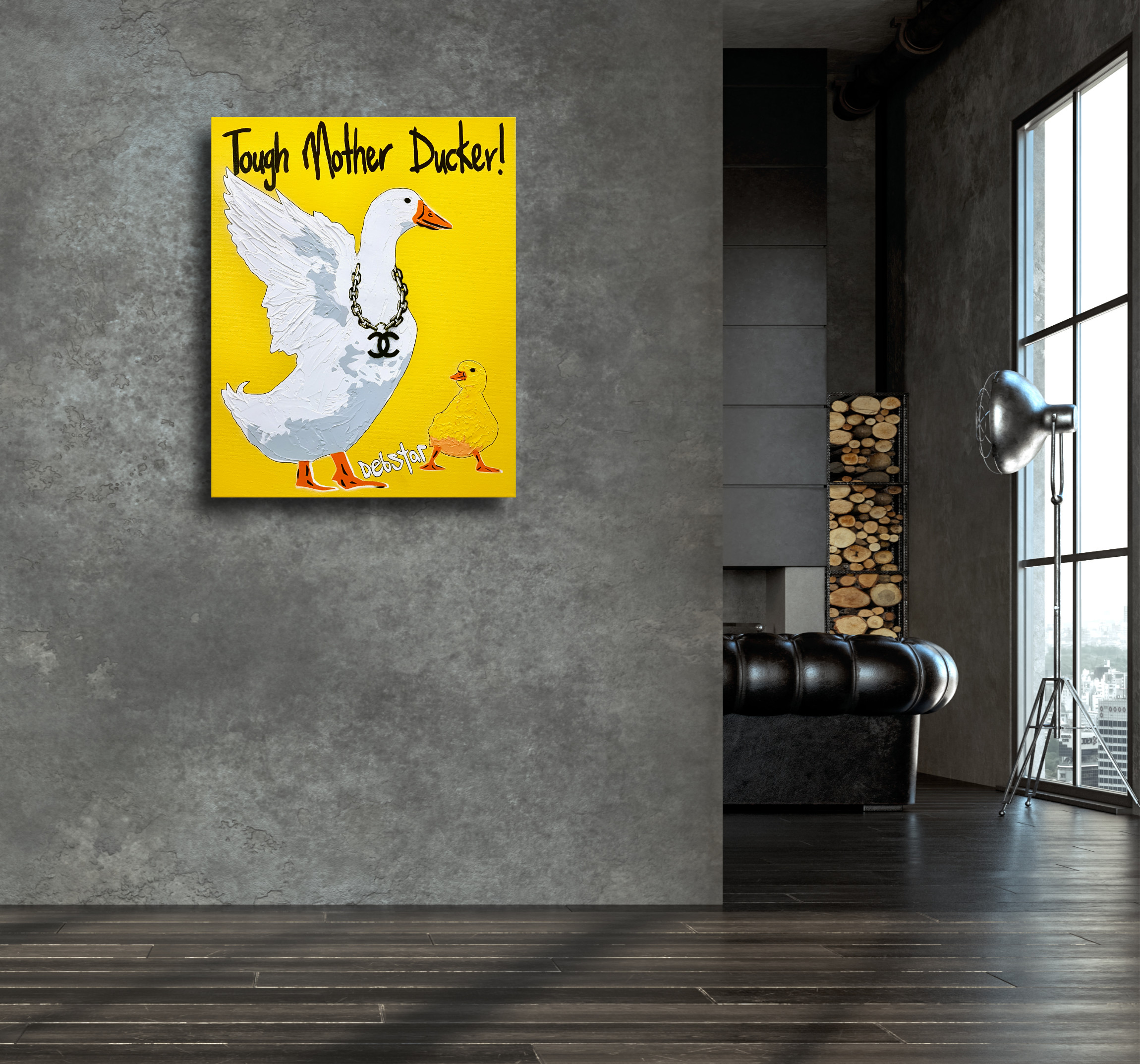 Living Room Interior In Loft, Industrial Style