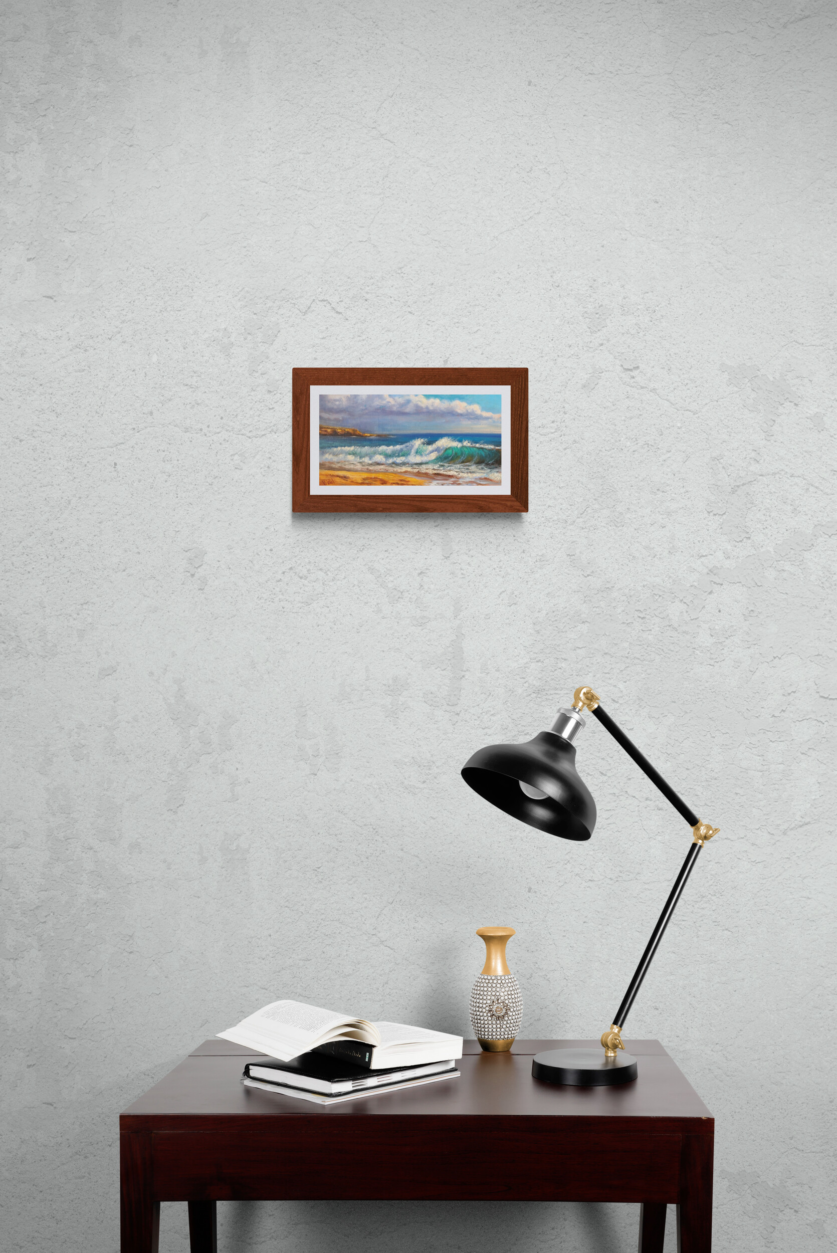 Small Desk With Black Lamp V